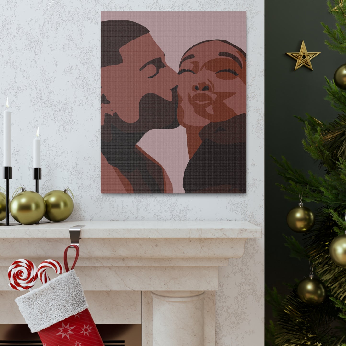 Love's Harmony - Stunning Black Love Canvas Art for Elegant Spaces