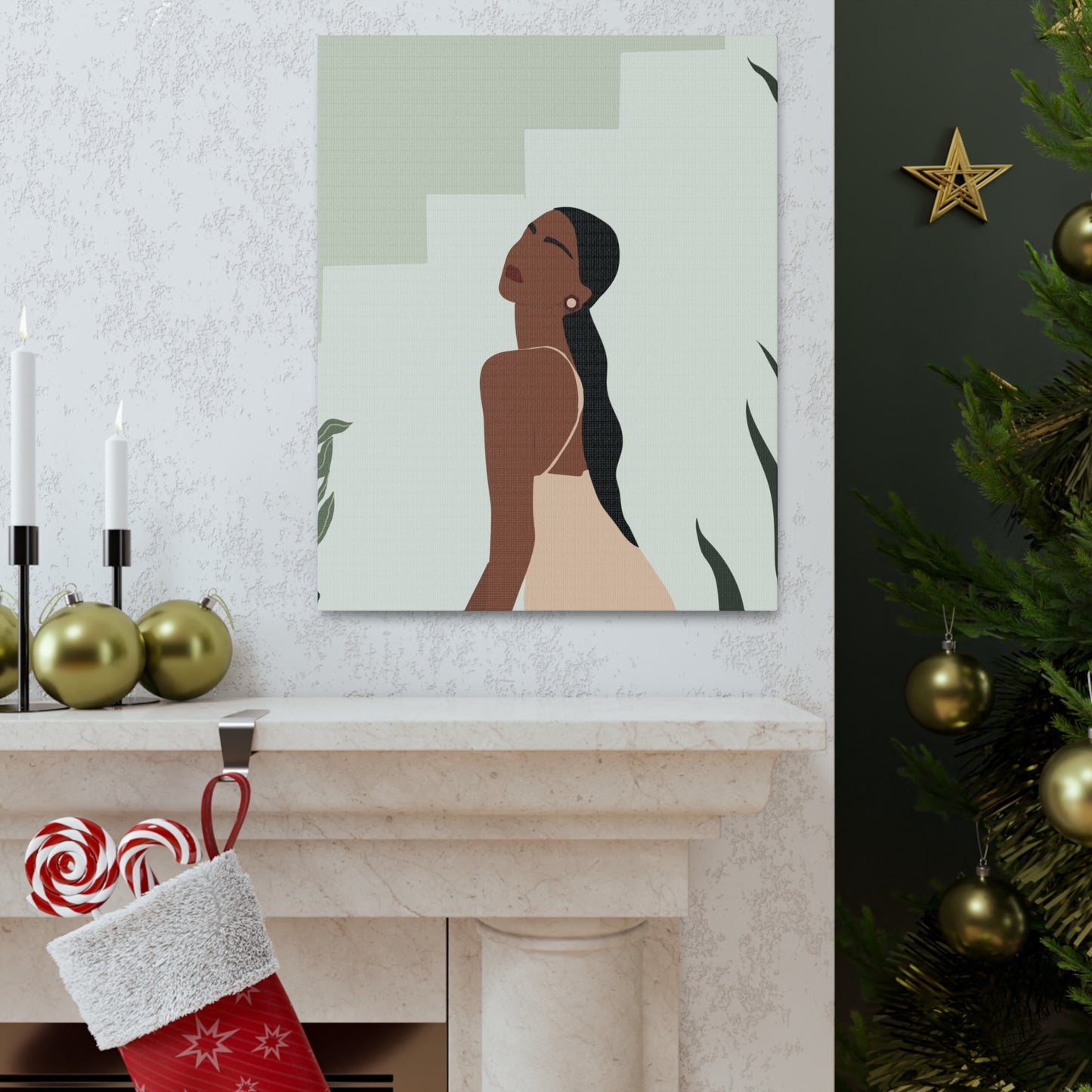 Melanin Poppin' Magic - Regal Afrocentric Elegance Canvas Art