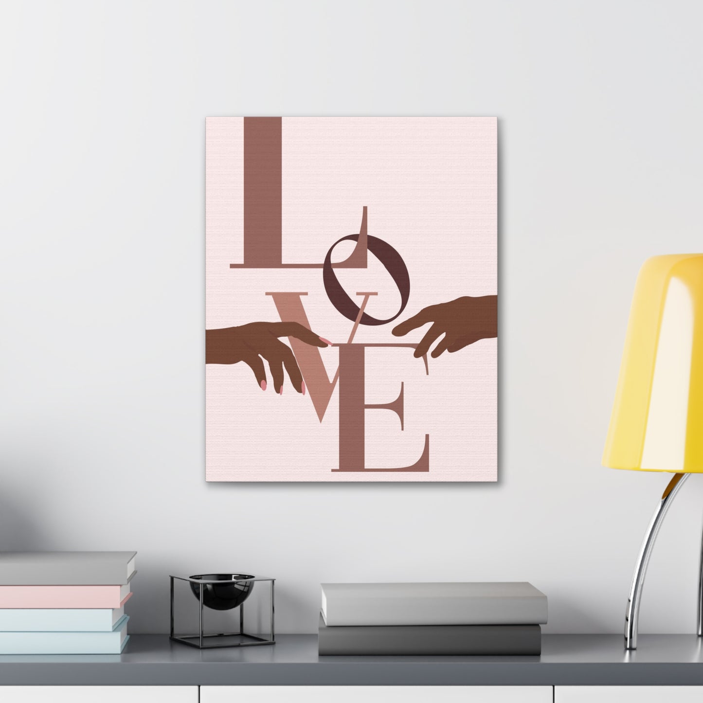 Together In Love Wall Art | 16"x20" Afrocentric Black Couple Canvas Print