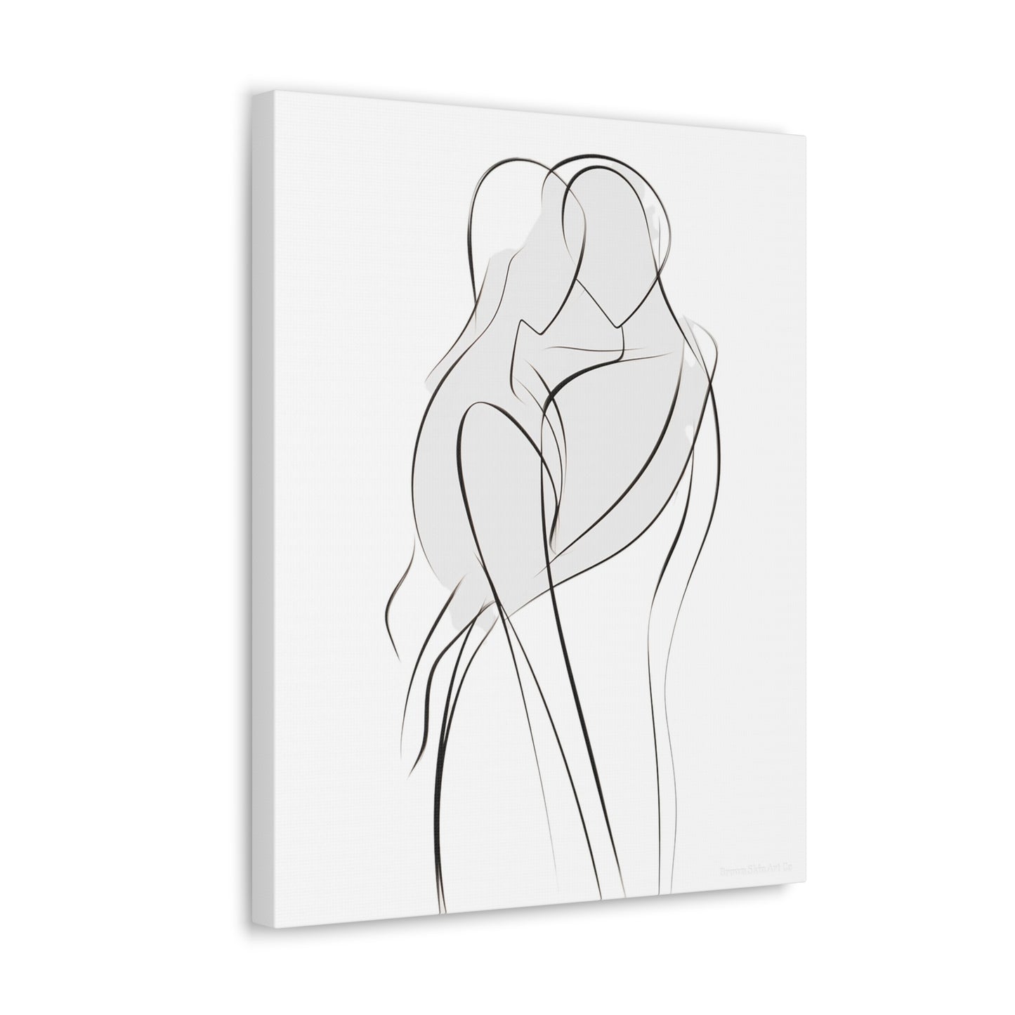 Serenade of Lines - Passionate Connection Drawing Canvas Piece