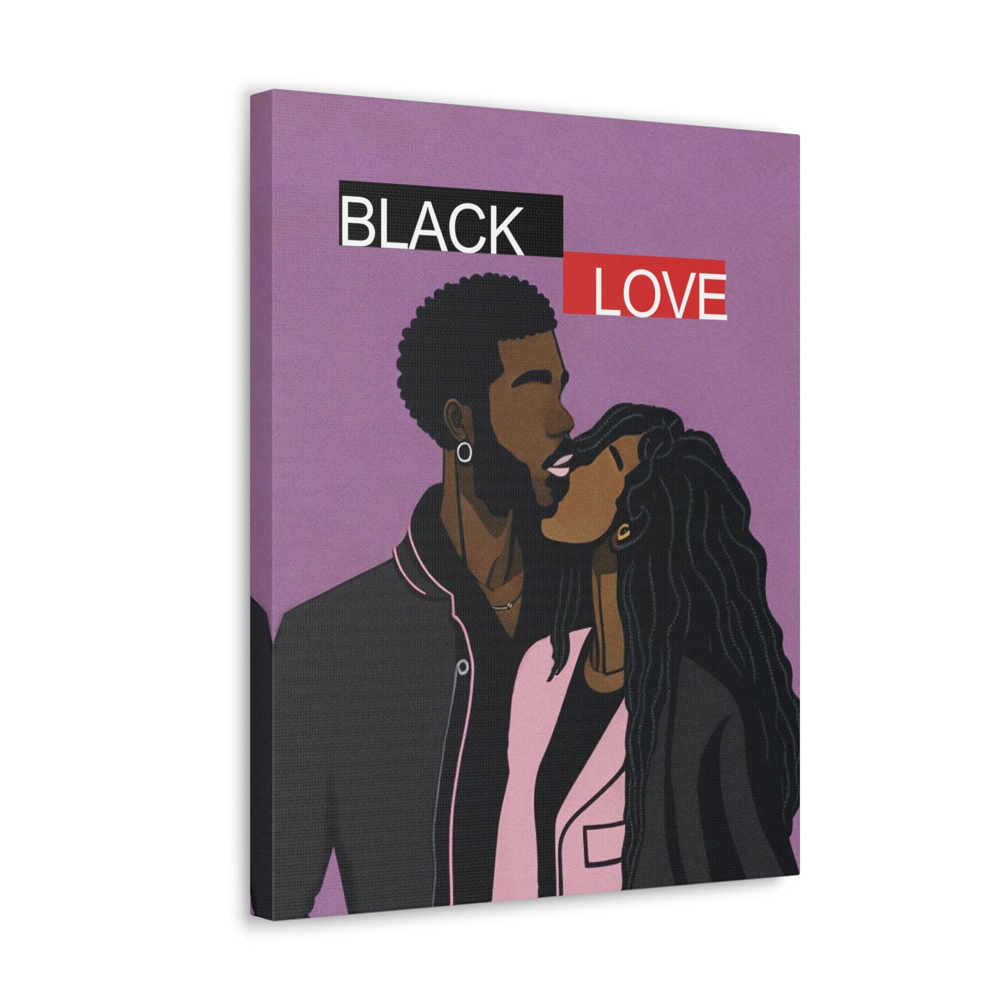 Couple's Embrace - Romantic Black Love Canvas Art for Your Home