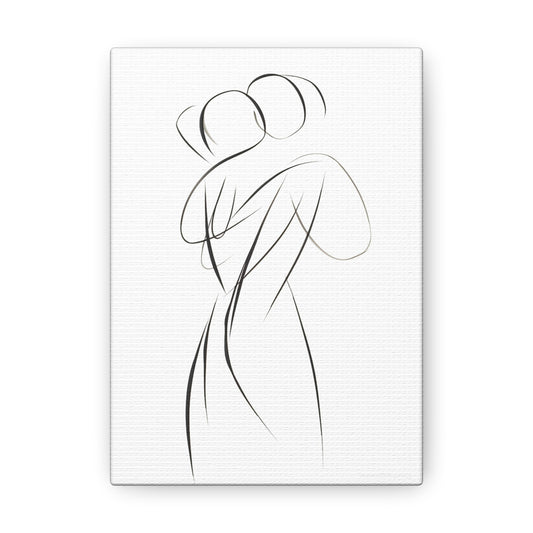 Entwined Elegance - Fluid Line Art for Romantic Home Decor