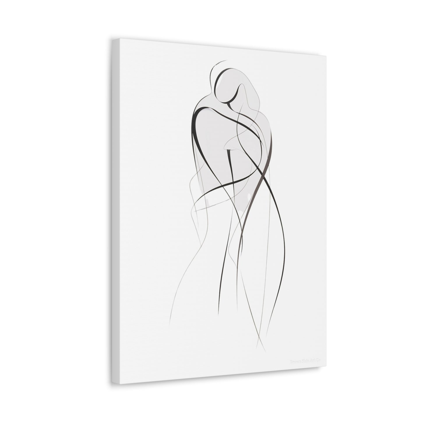 Bond of Brushstrokes - Expressive Line Art for Romantic Home Decor