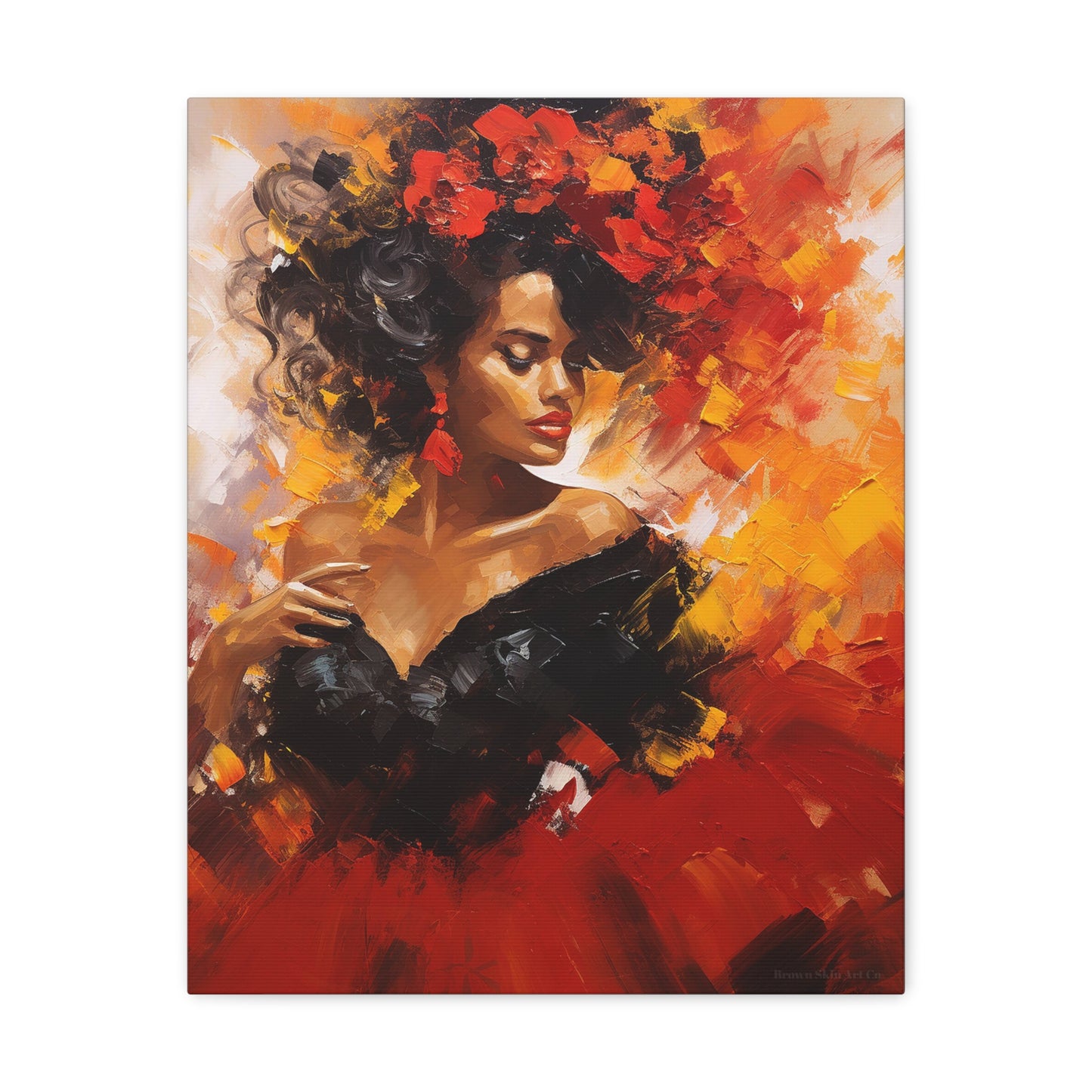 Lucia - Flamenco Vibrance in Motion Canvas Wall Art