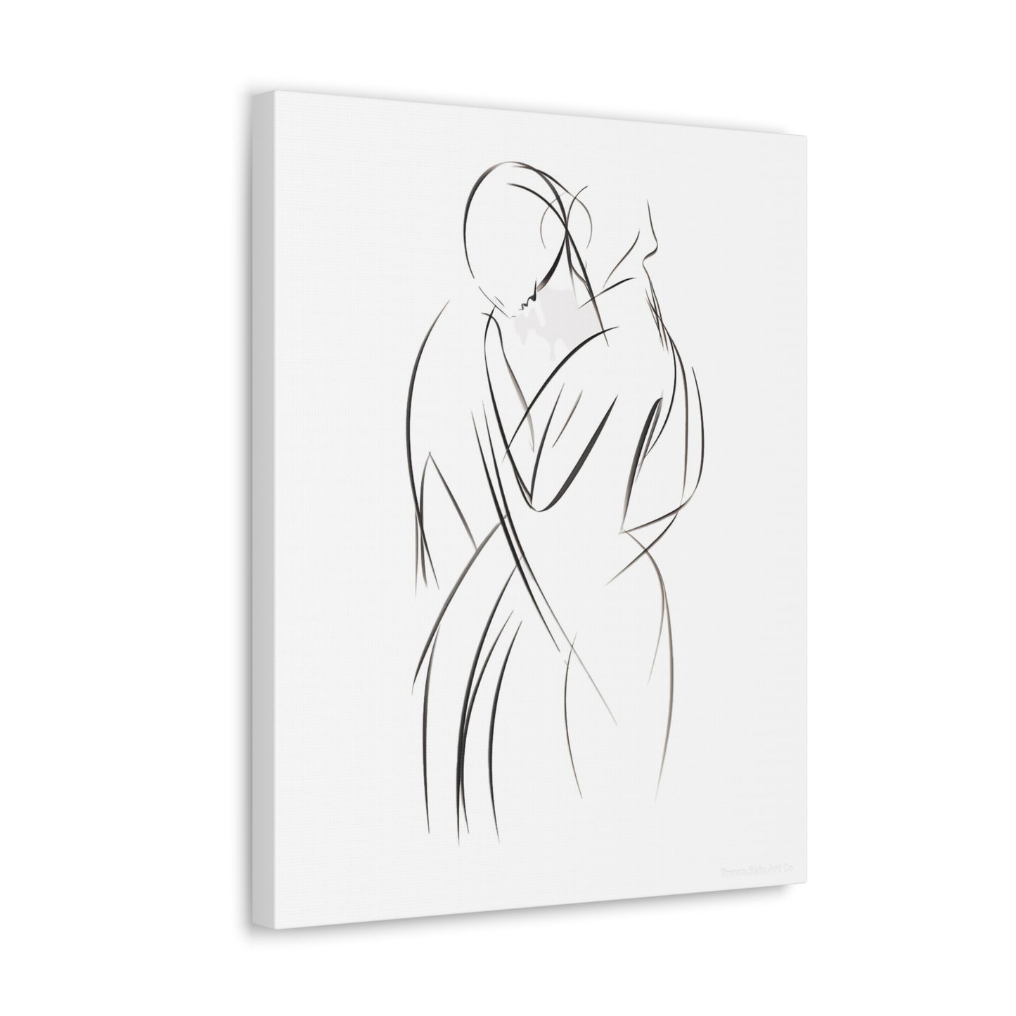 Eternal Embrace - Affectionate Contour Art Canvas Piece