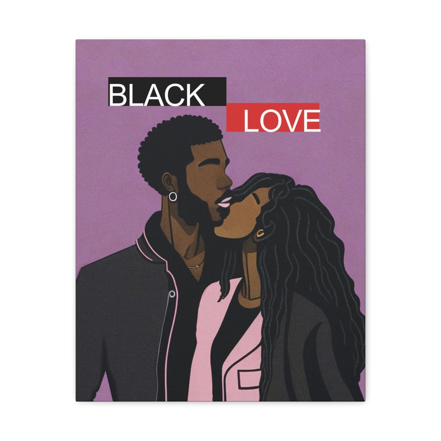 Couple's Embrace - Romantic Black Love Canvas Art for Your Home