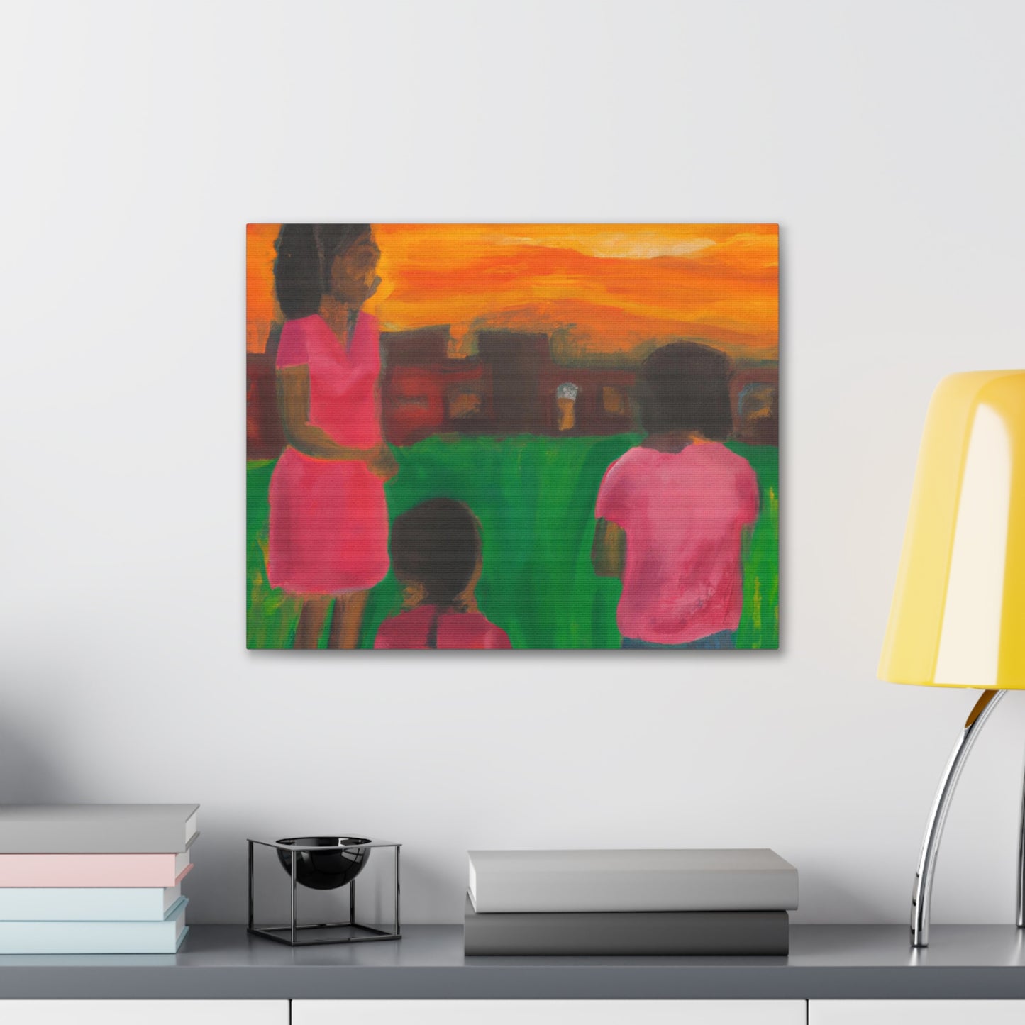 Kids in the Field - Vibrant Cultural Heritage Canvas Art