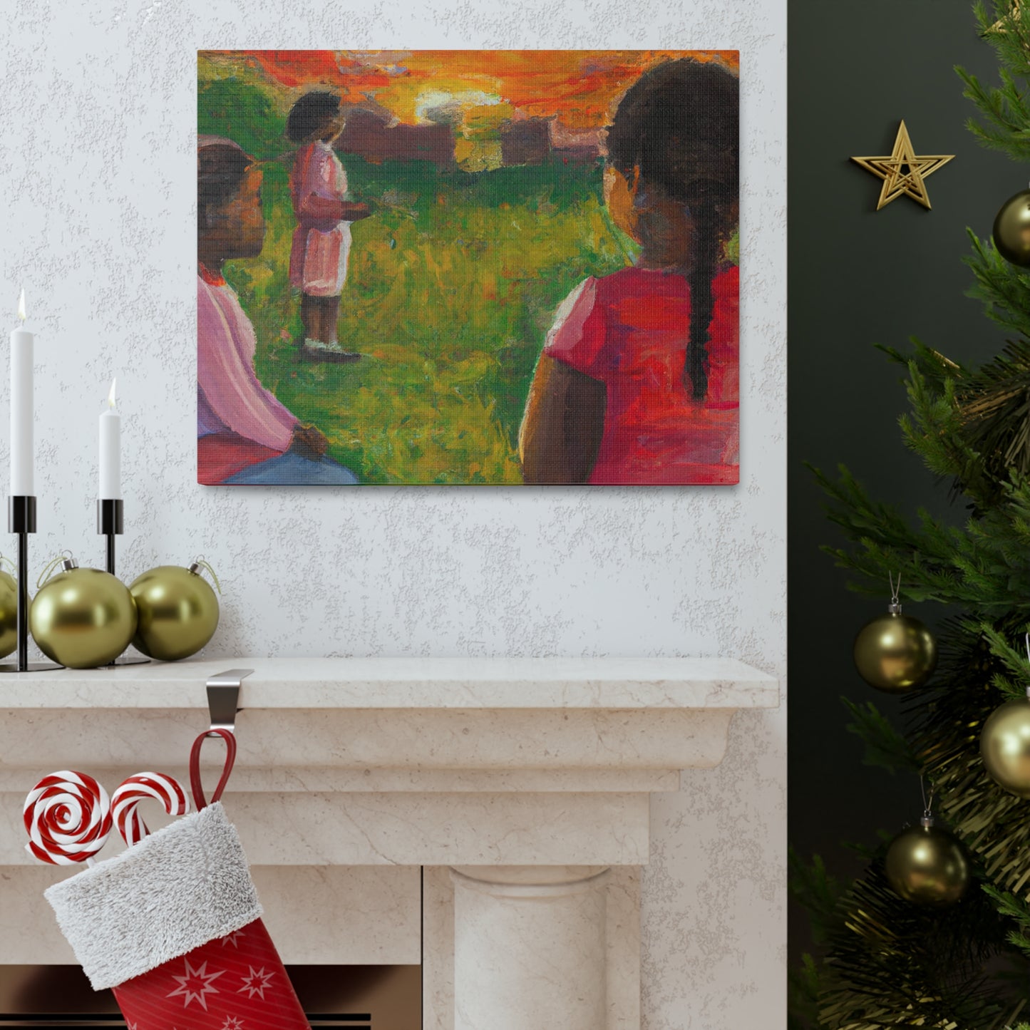 Three Black Girls - Cultural Unity Canvas Wall Art