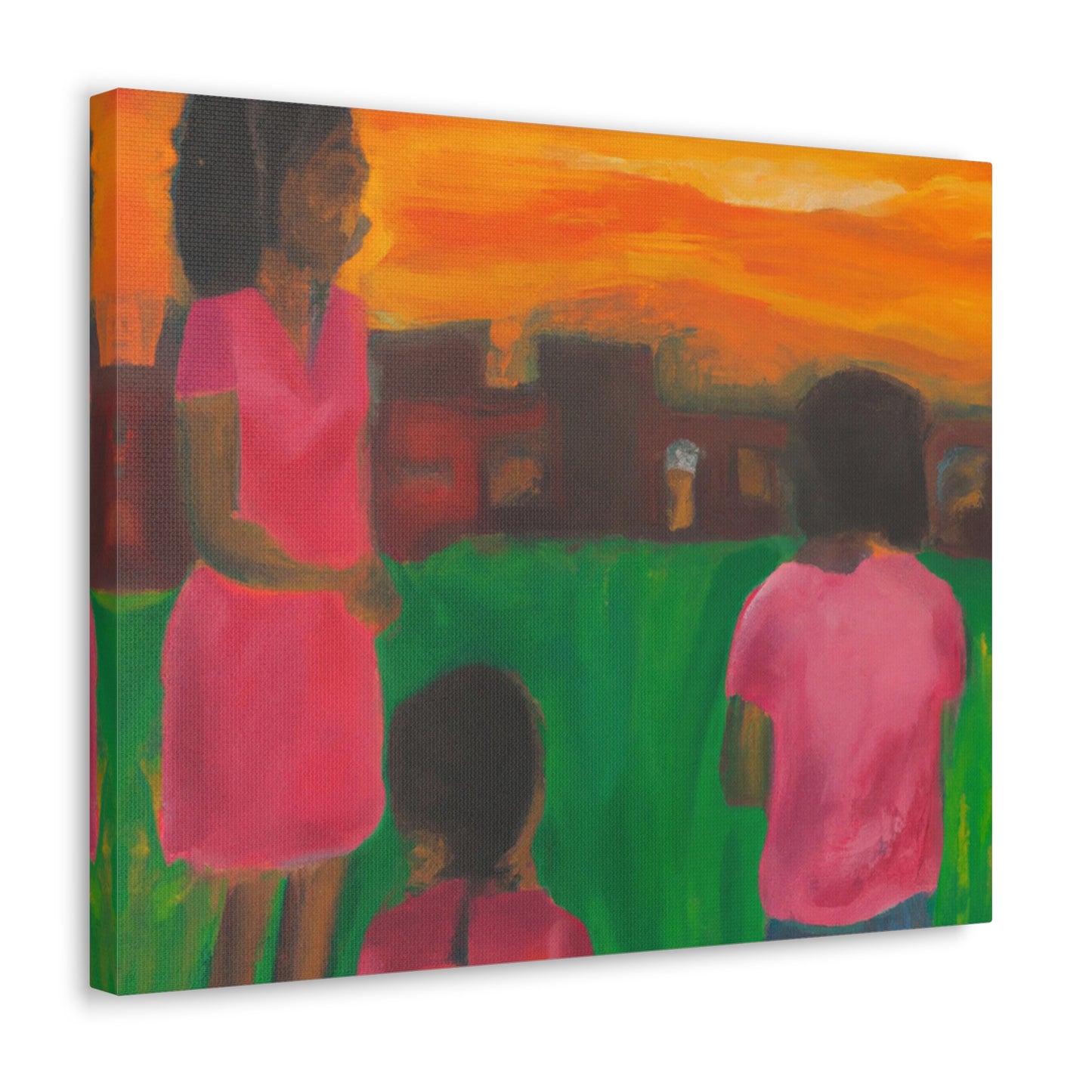 Kids in the Field - Vibrant Cultural Heritage Canvas Art