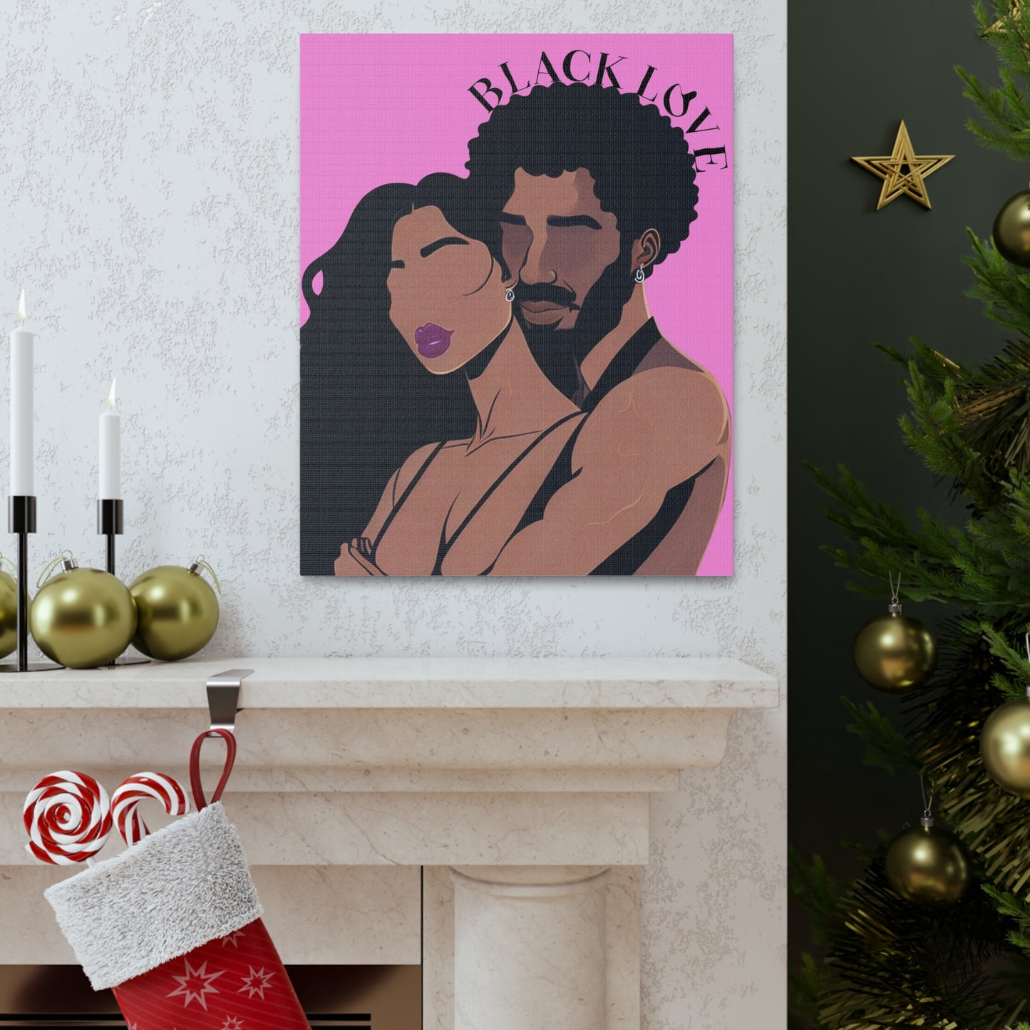 Heartbeats Synced - Stunning Black Love Wall Art for Living Spaces