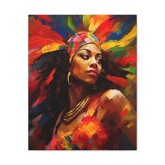 Soca Siren - Vibrant Afrocentric Canvas Artwork