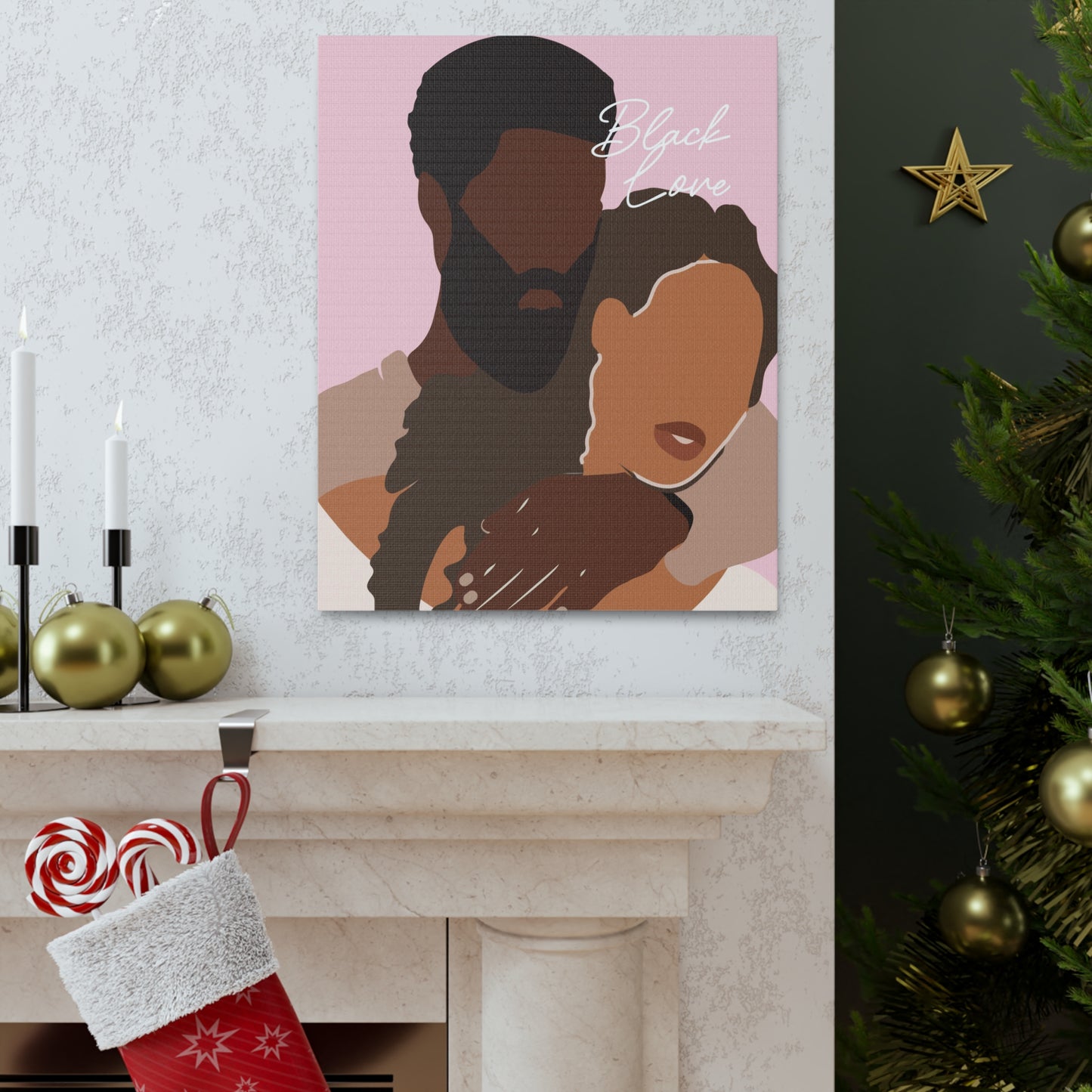 Passionate Love - Vibrant Black Love Canvas Wall Art