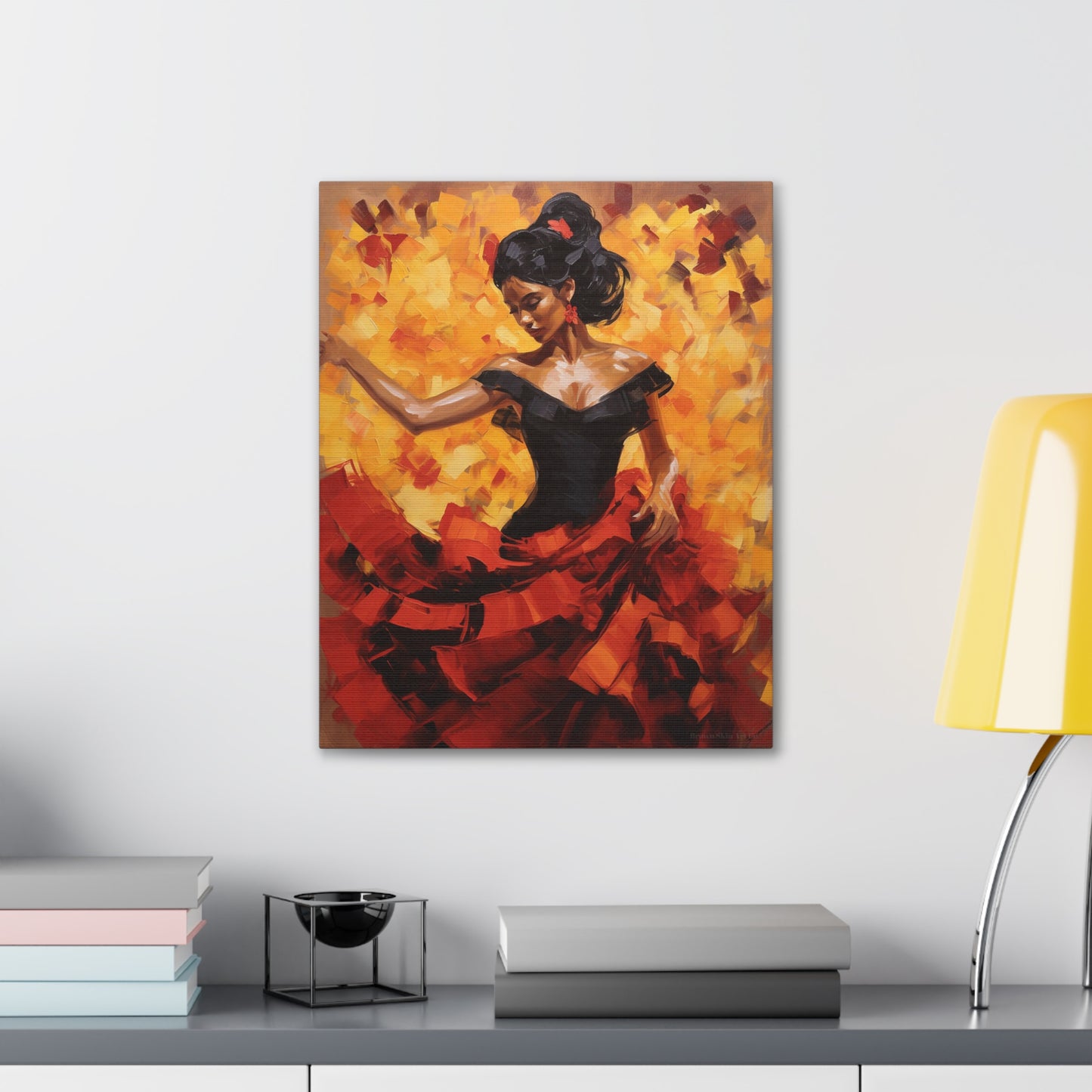 Elena - Flamenco Grace in Motion Canvas Artwork