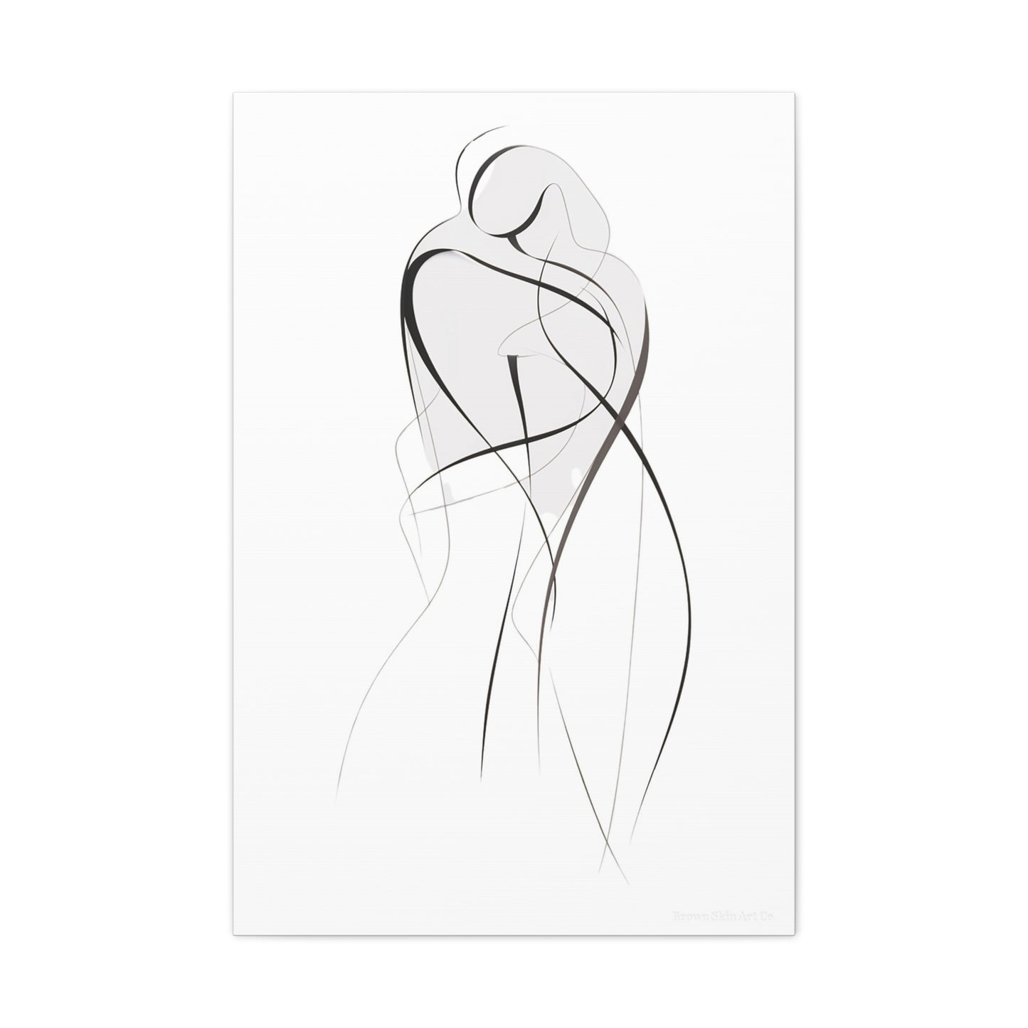 Bond of Brushstrokes - Expressive Line Art for Romantic Home Decor