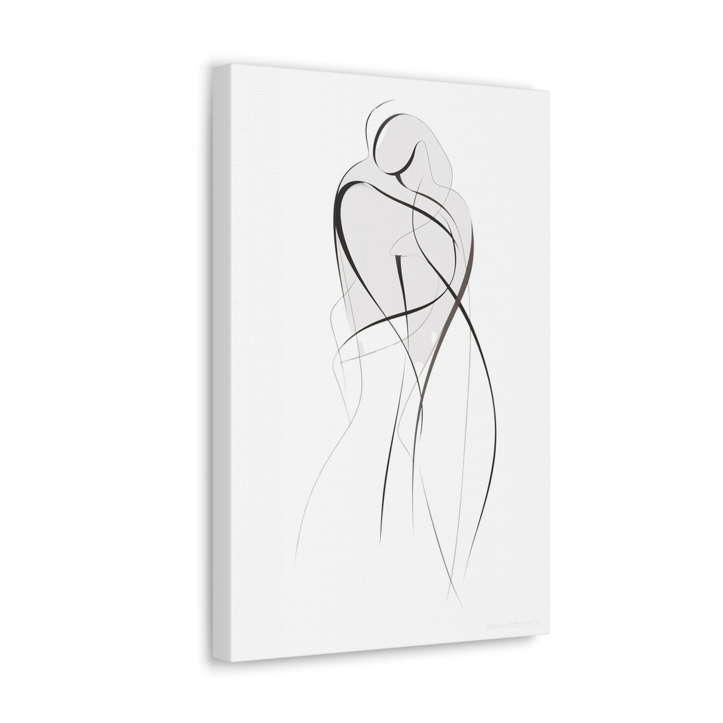 Bond of Brushstrokes - Expressive Line Art for Romantic Home Decor