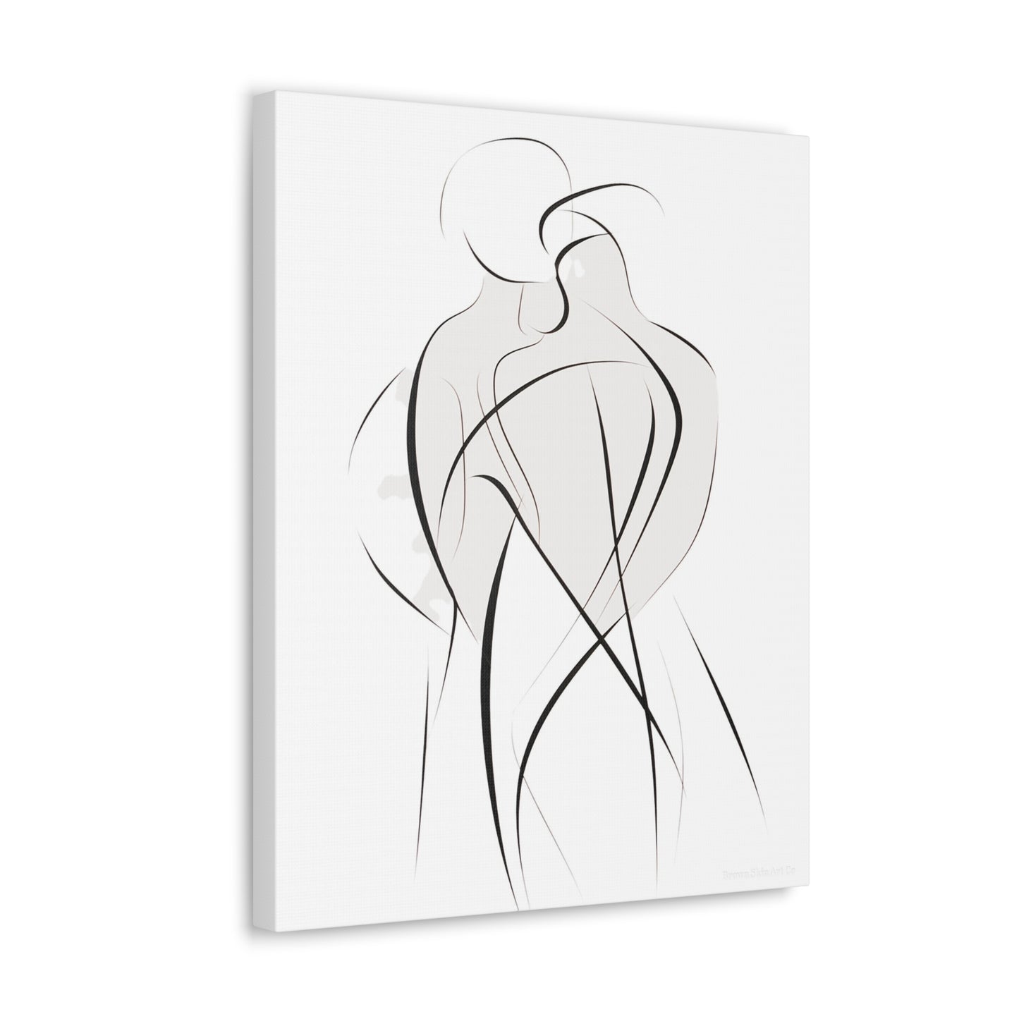 Canvas of Closeness - Tender Moment Outlines Canvas Artwork