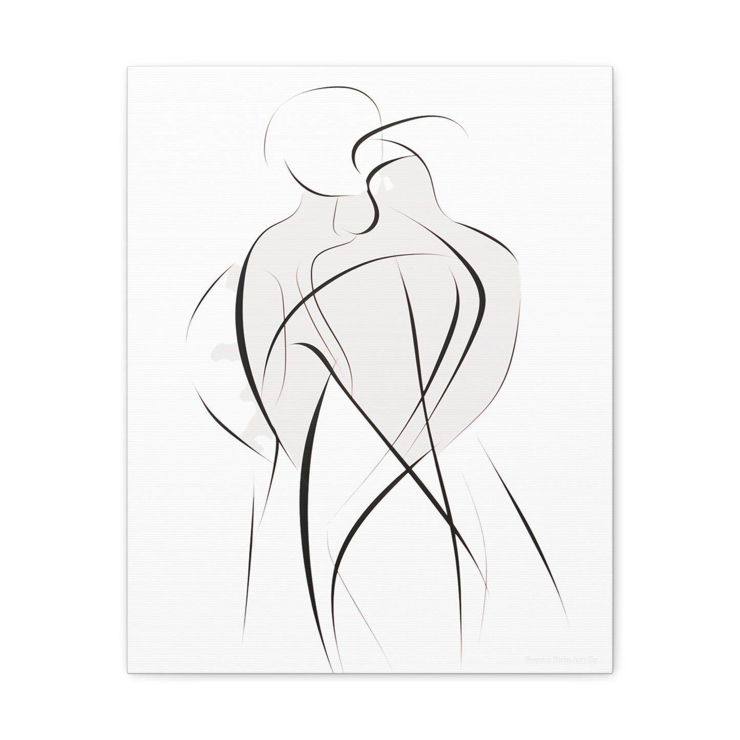 Canvas of Closeness - Tender Moment Outlines Canvas Artwork