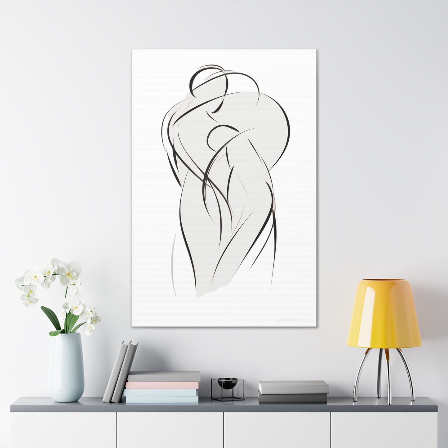 Dance of Lines - Dynamic Line Art for Romantic Home Decor