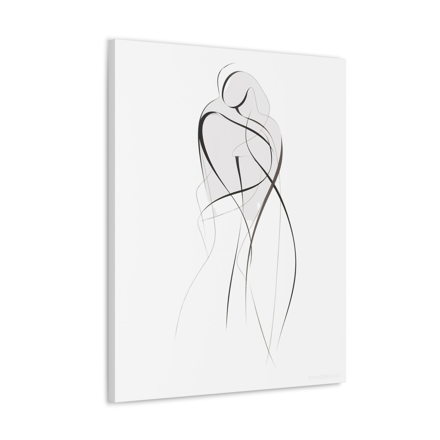 Bond of Brushstrokes - Expressive Line Art for Romantic Home Decor