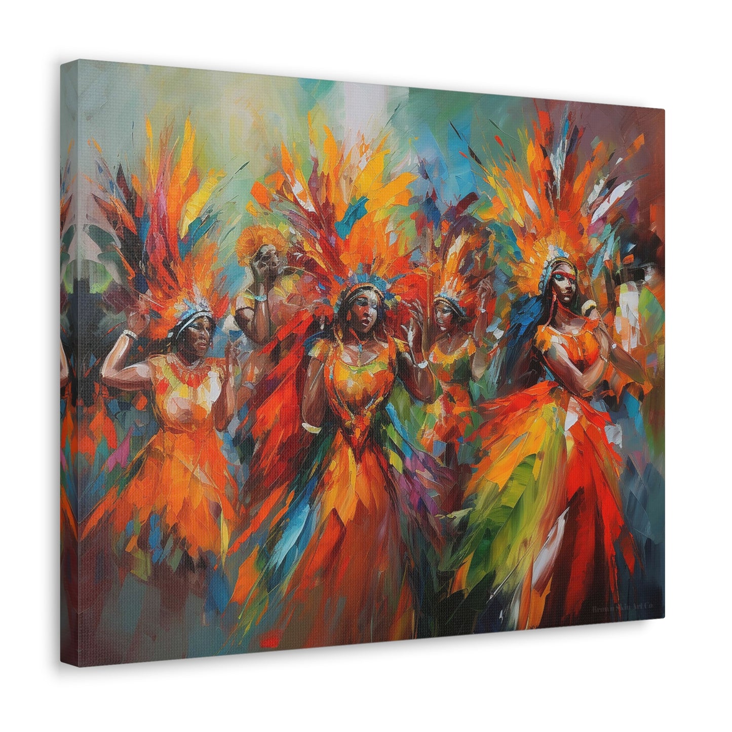 Carnival Collage - Tropical Carnival Collage Canvas Art