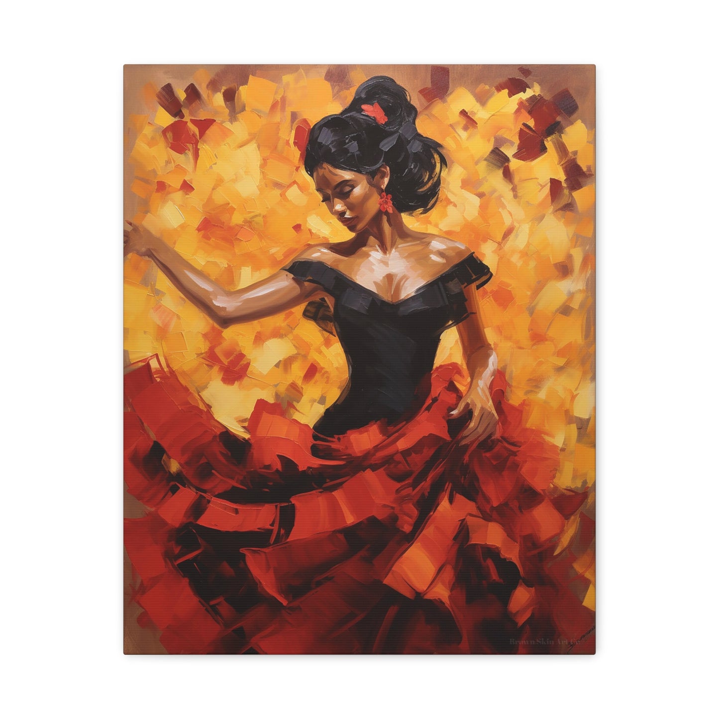 Elena - Flamenco Grace in Motion Canvas Artwork