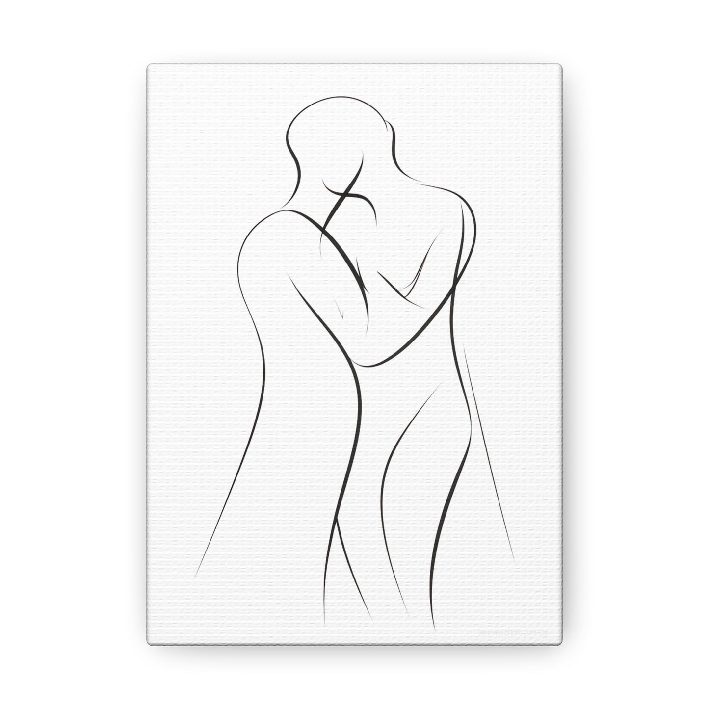 Embraced in Lines Wall Art | 20"x16" Minimalist Romantic Couple Canvas Print