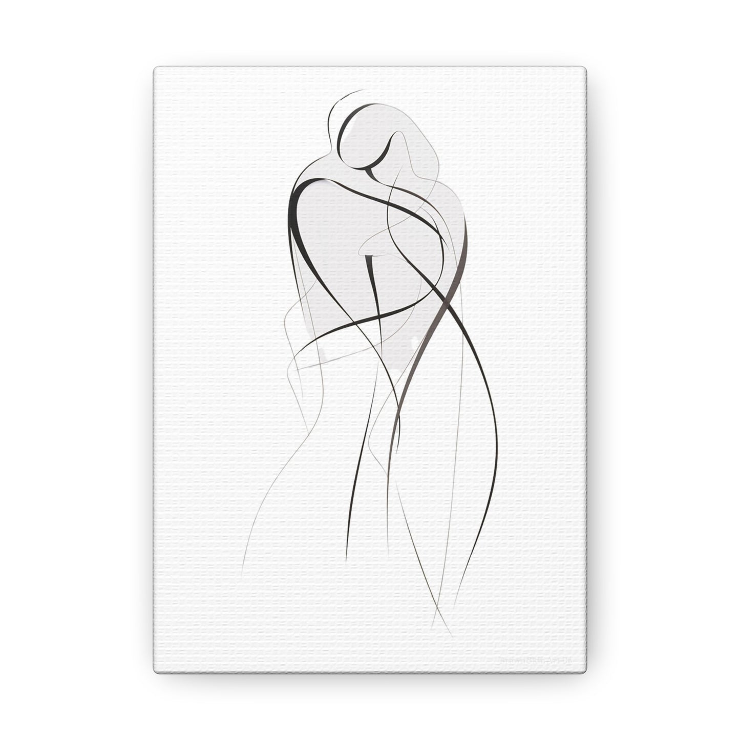 Bond of Brushstrokes - Expressive Line Art for Romantic Home Decor