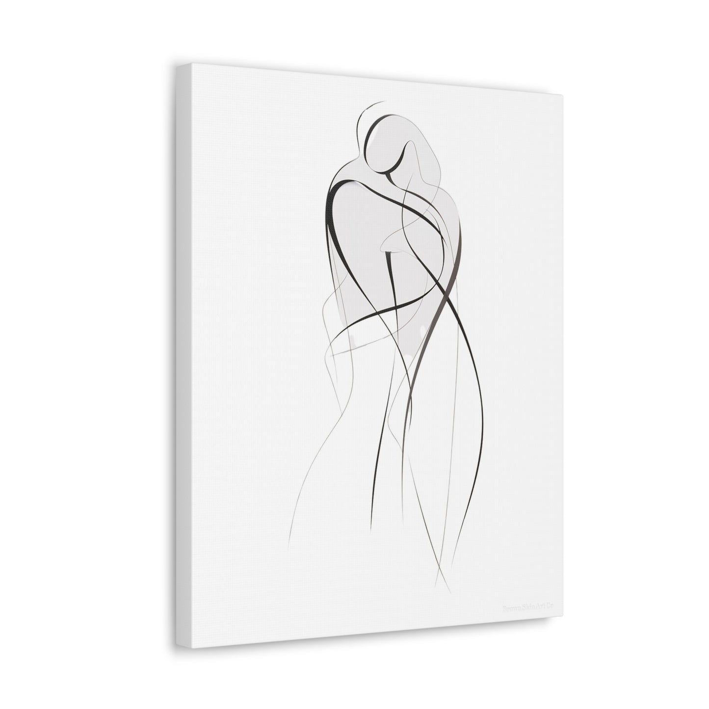 Bond of Brushstrokes - Expressive Line Art for Romantic Home Decor