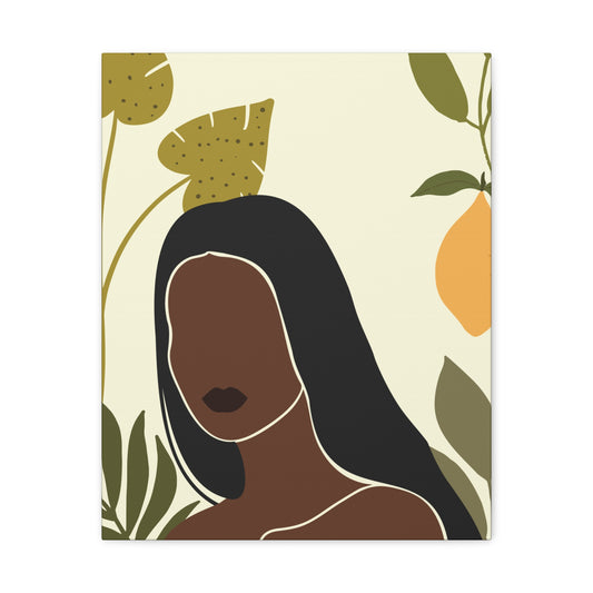 Positive Black Girl Vibes - Afrocentric Minimalist Grace Canvas Art