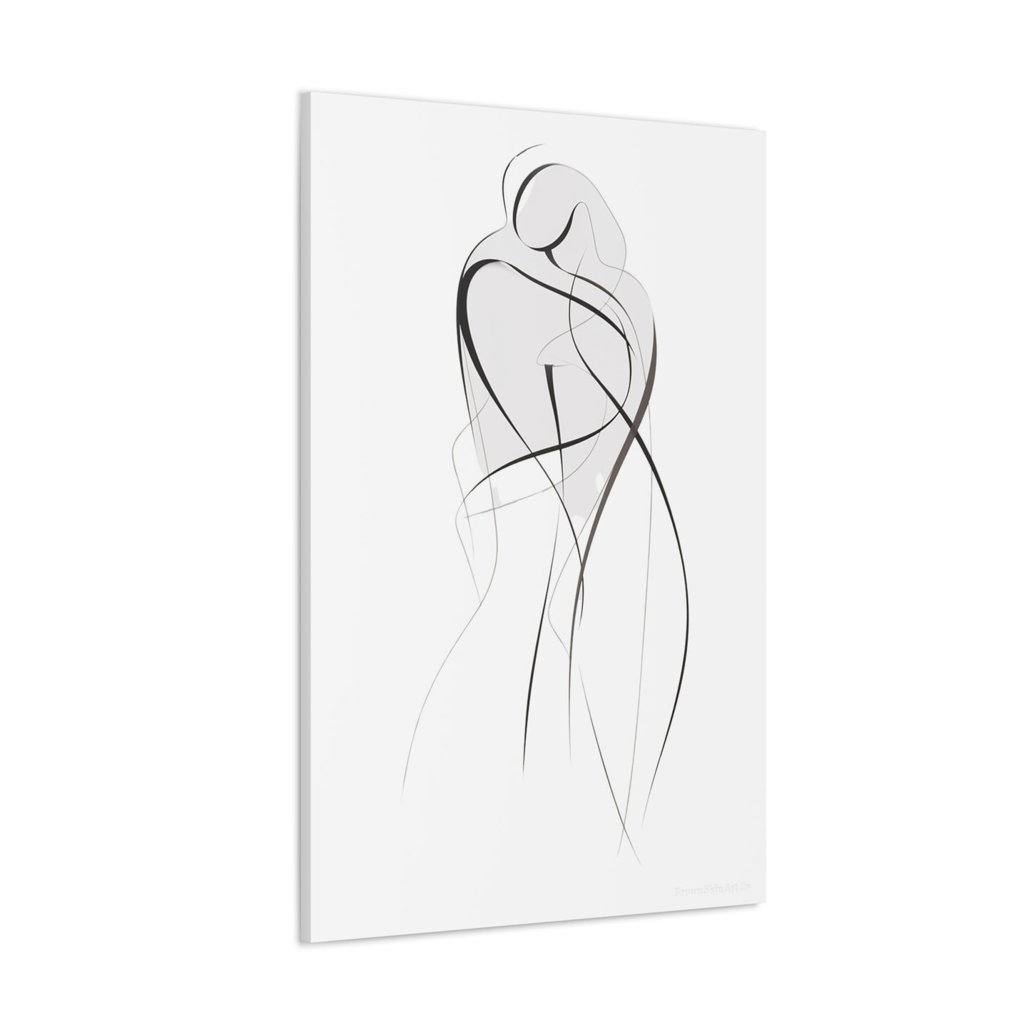 Bond of Brushstrokes - Expressive Line Art for Romantic Home Decor