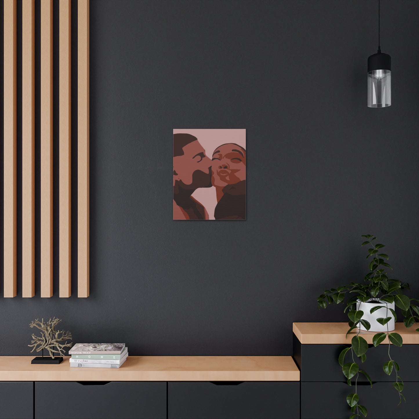 Love's Harmony - Stunning Black Love Canvas Art for Elegant Spaces