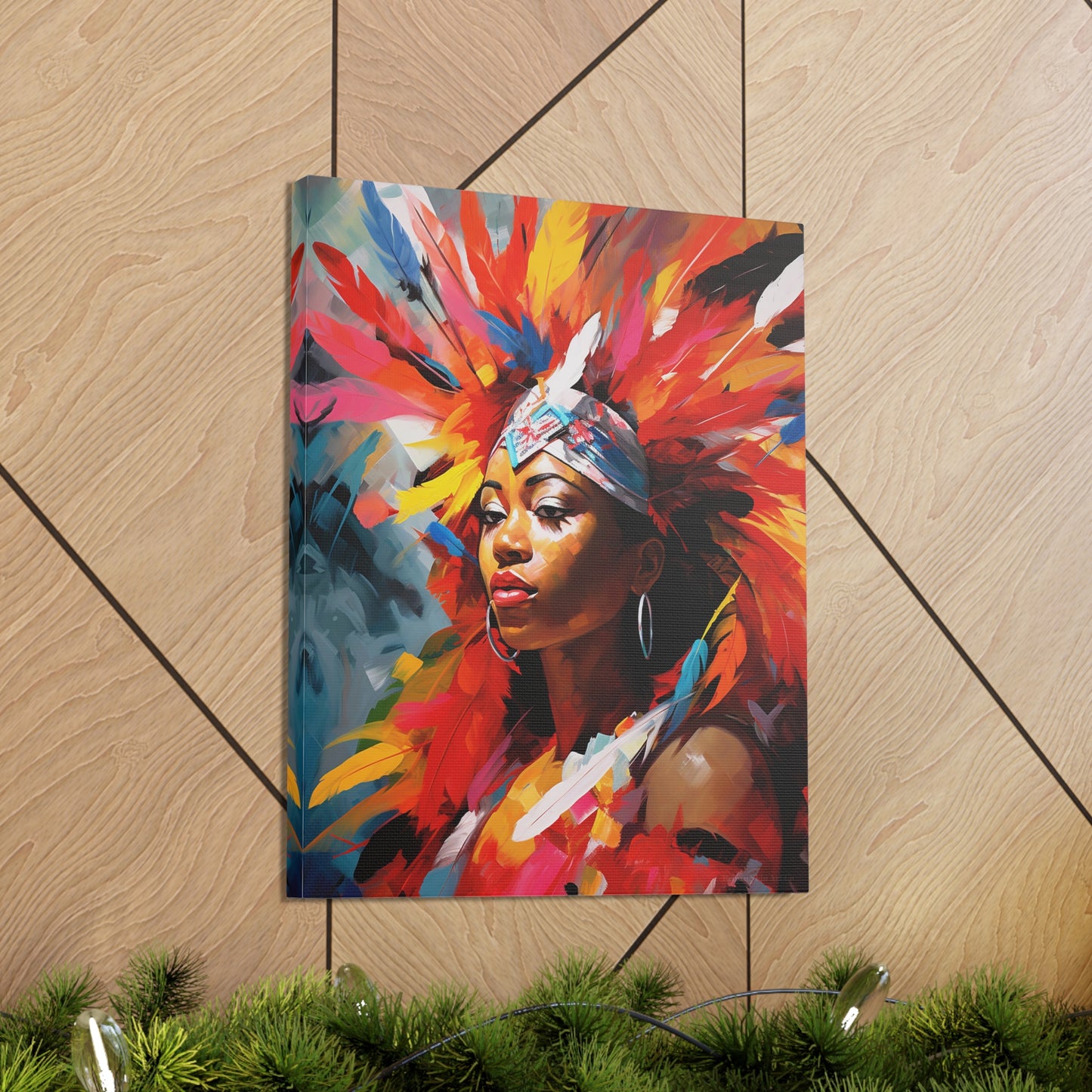 Feathers and Festivity - Carnival Costume Couture Canvas Art