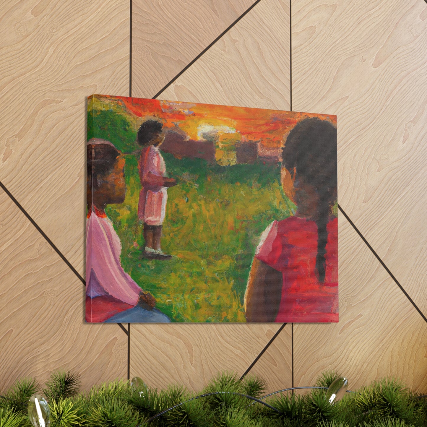 Three Black Girls - Cultural Unity Canvas Wall Art