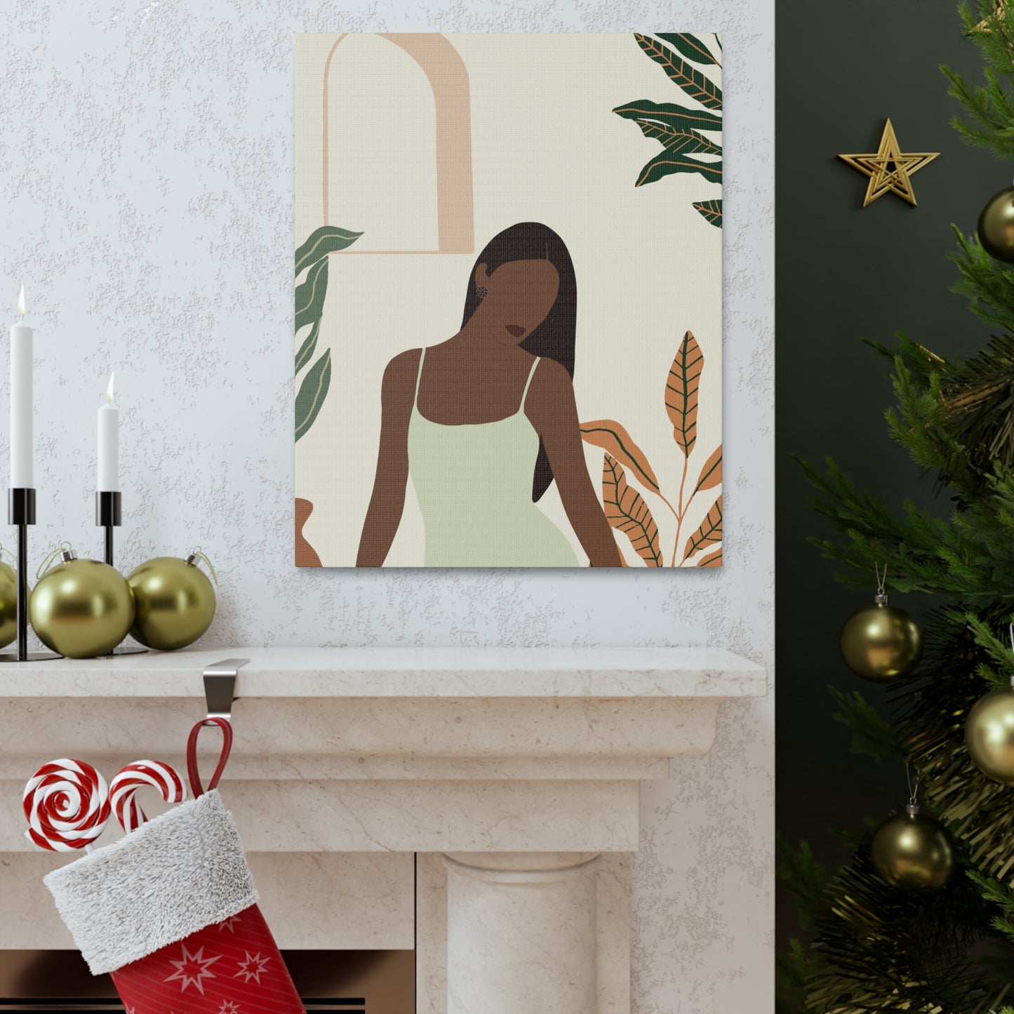 Empowering Black Women - Regal Afrocentric Minimalist Canvas Art