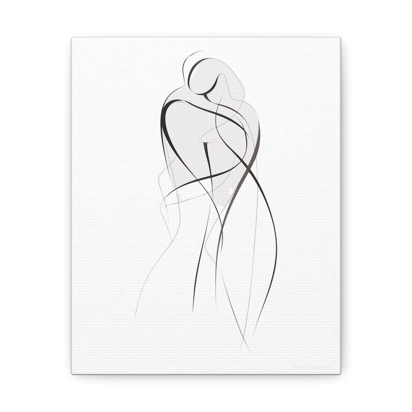 Bond of Brushstrokes - Expressive Line Art for Romantic Home Decor