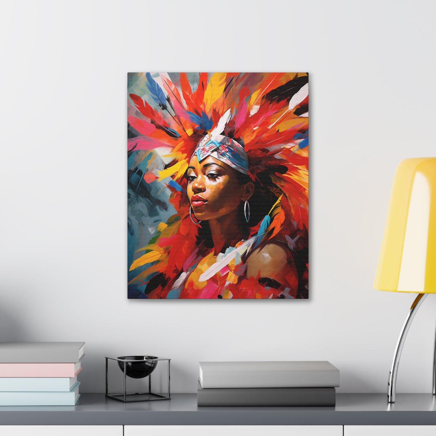 Feathers and Festivity - Carnival Costume Couture Canvas Art