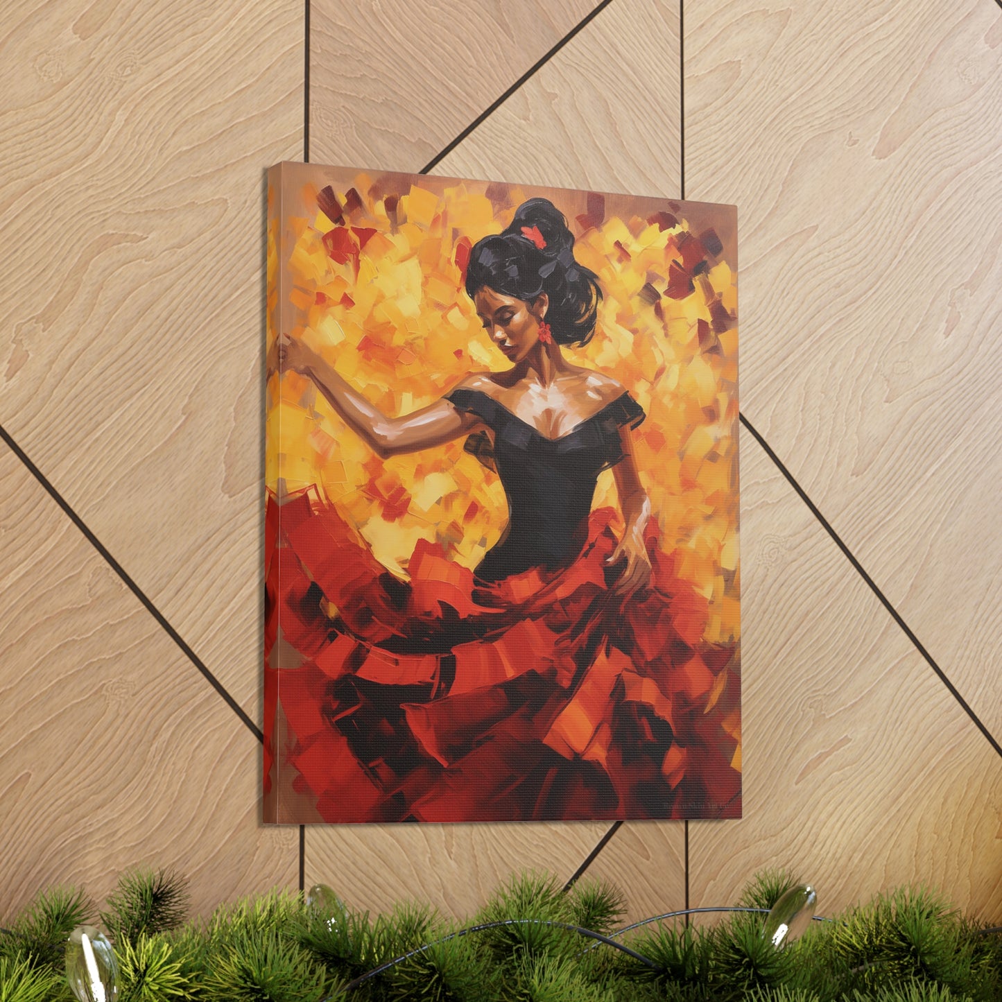 Elena - Flamenco Grace in Motion Canvas Artwork