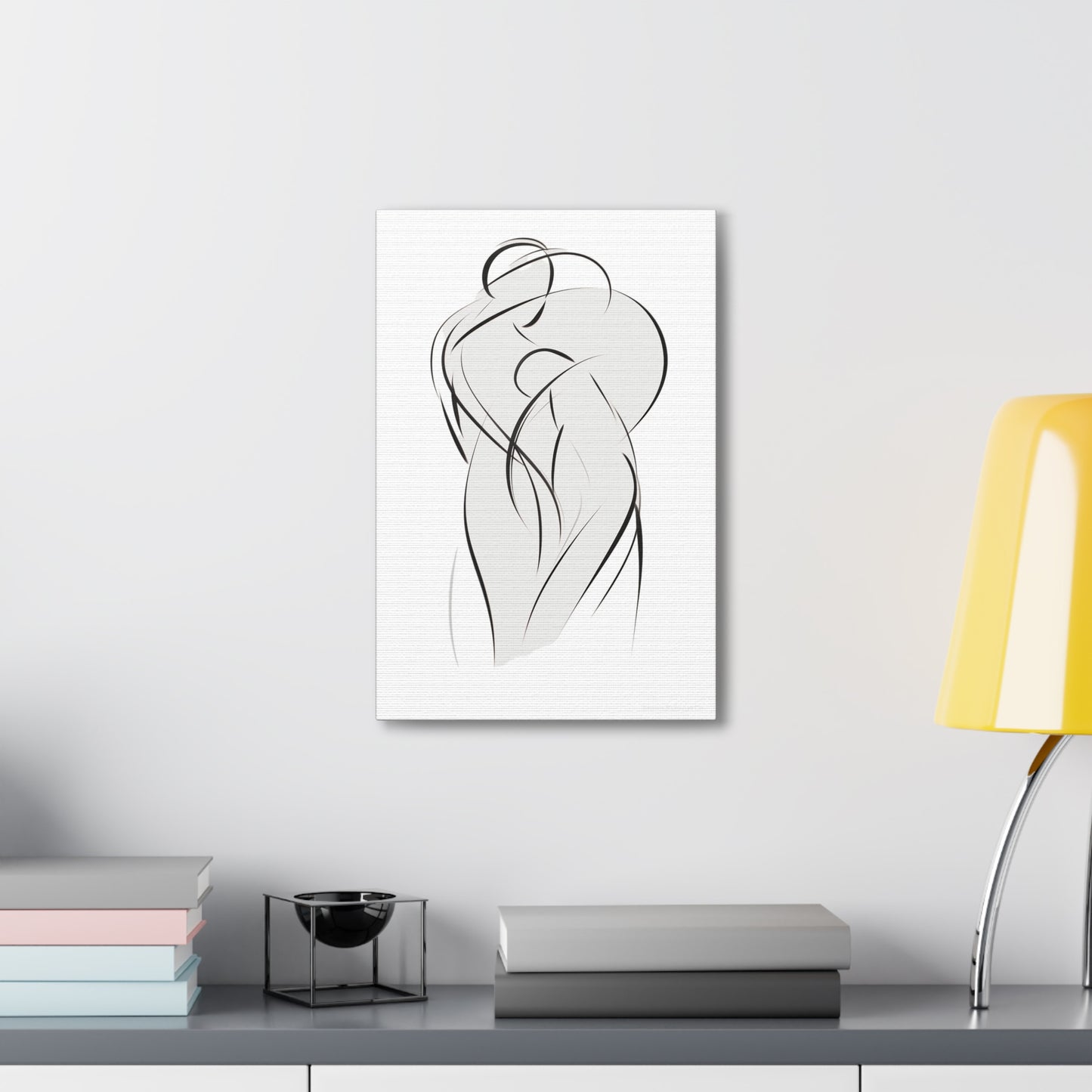 Dance of Lines - Dynamic Line Art for Romantic Home Decor