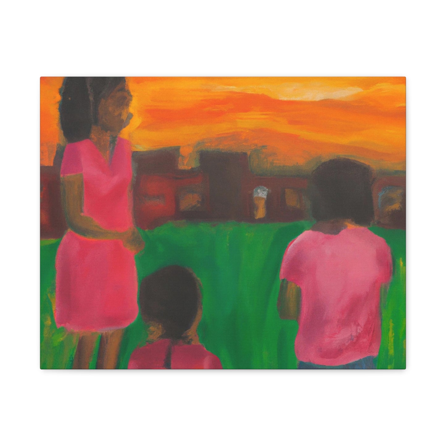 Kids in the Field - Vibrant Cultural Heritage Canvas Art