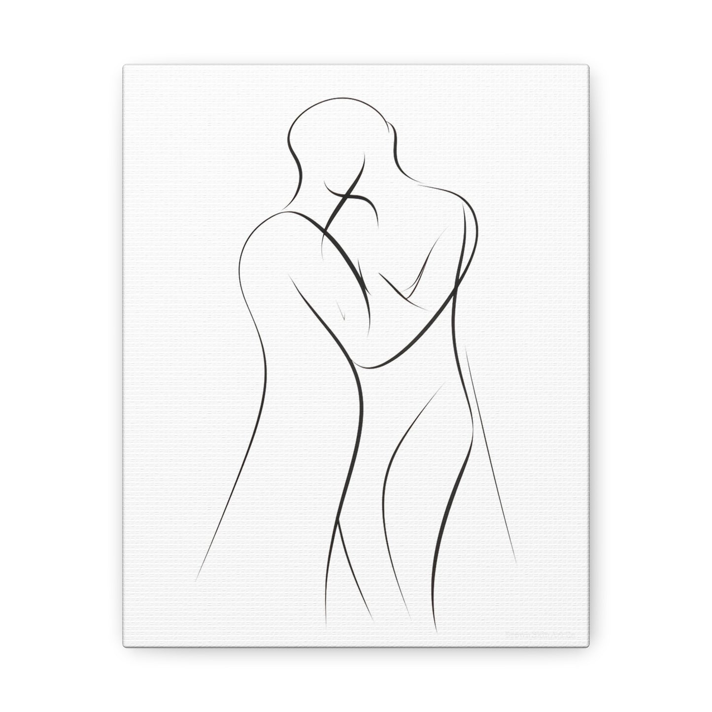 Embraced in Lines Wall Art | 20"x16" Minimalist Romantic Couple Canvas Print