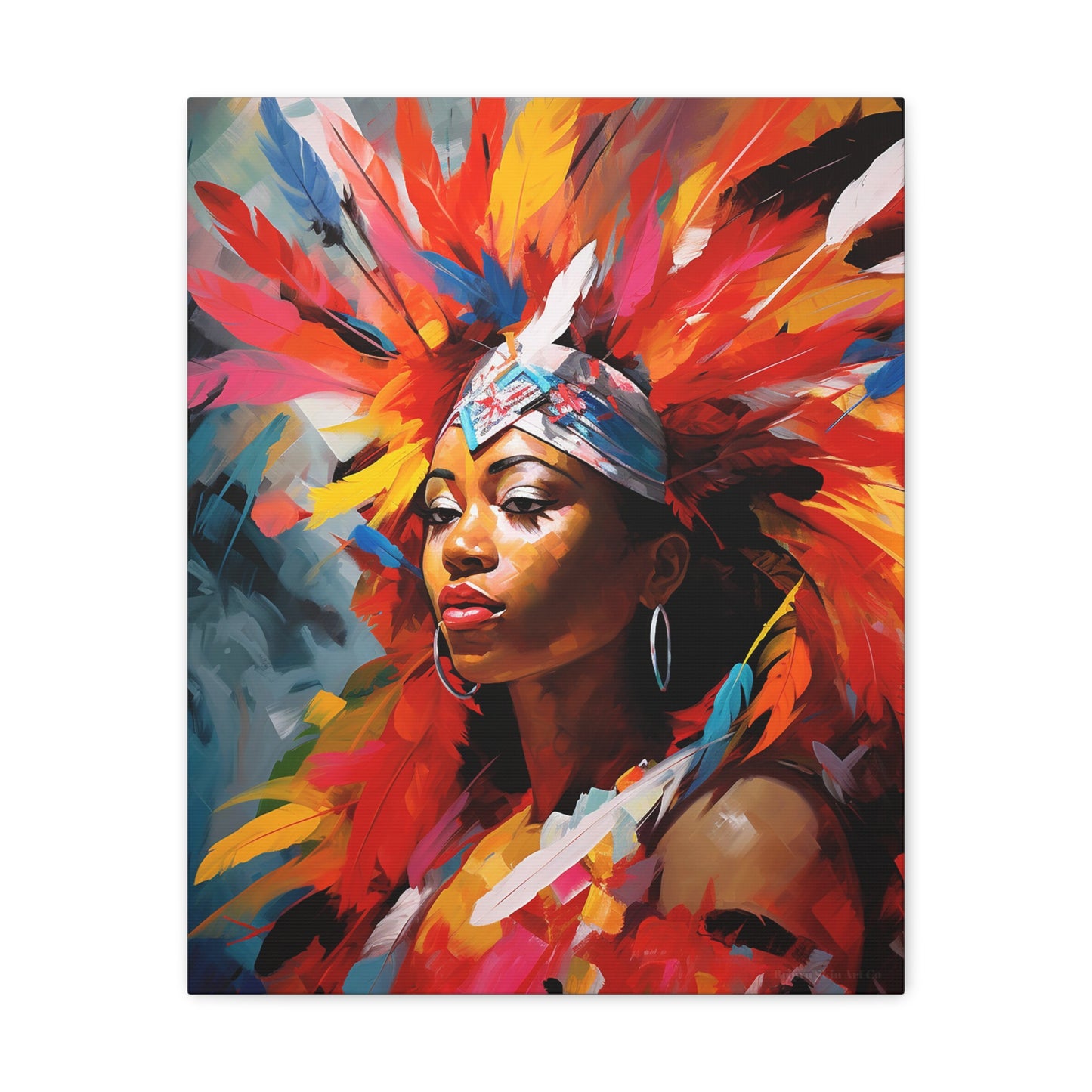 Feathers and Festivity - Carnival Costume Couture Canvas Art