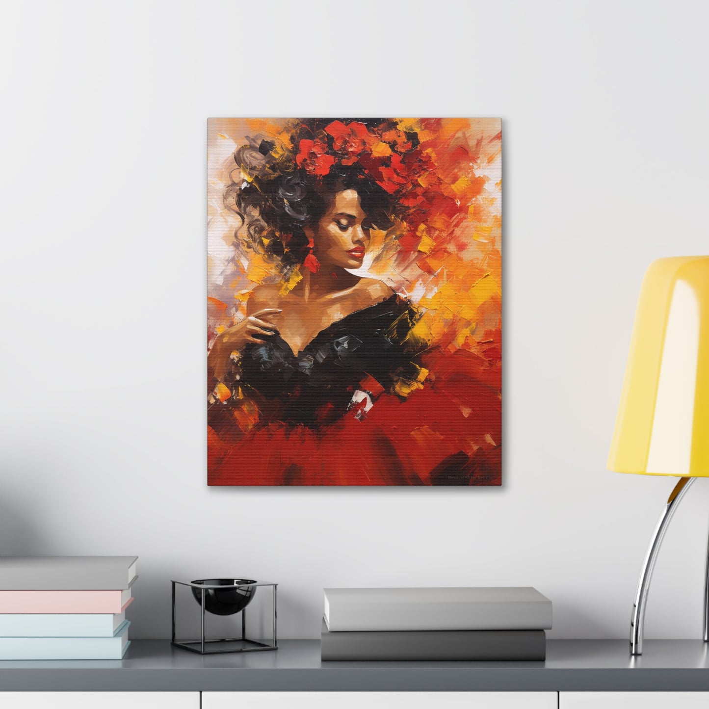 Lucia - Flamenco Vibrance in Motion Canvas Wall Art