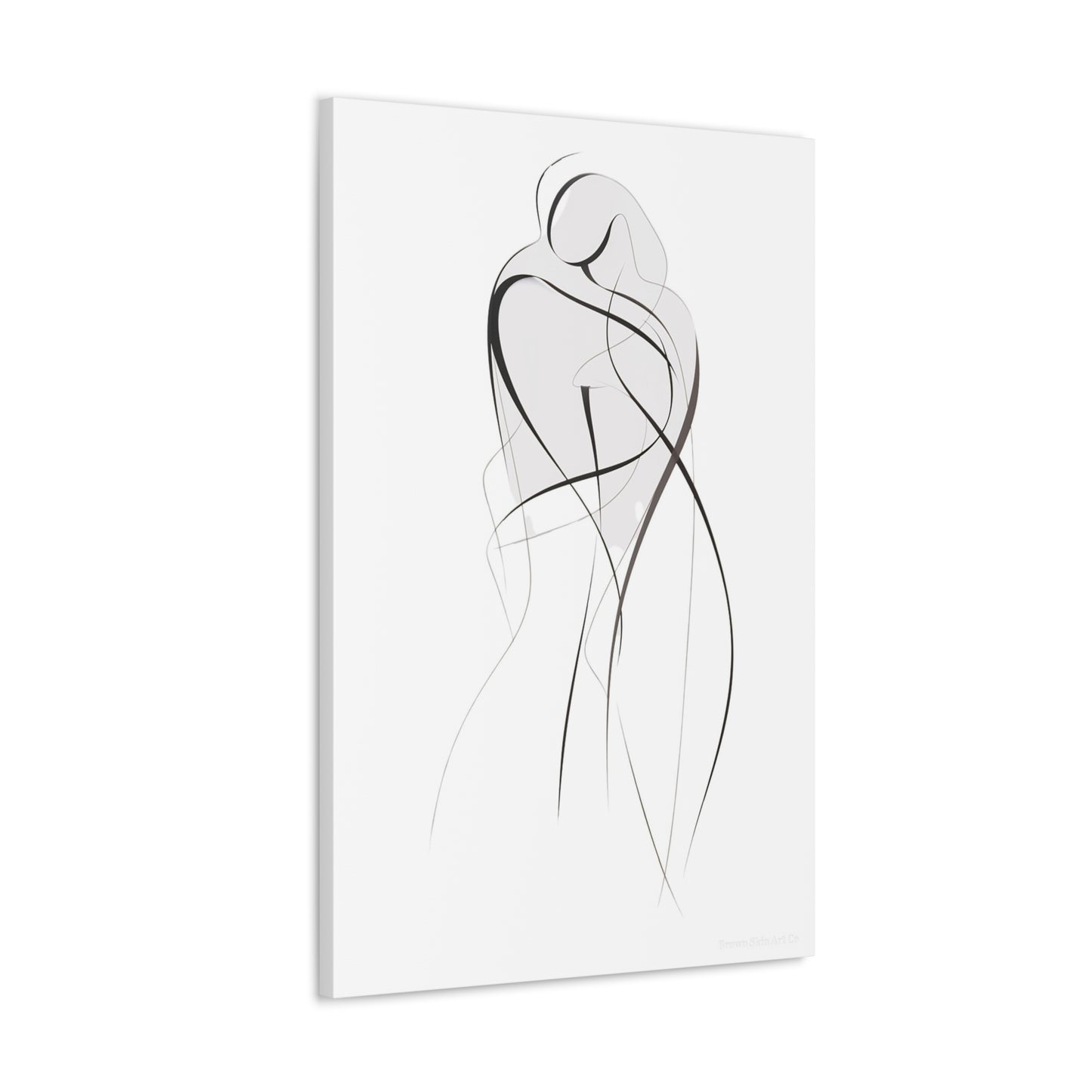 Bond of Brushstrokes - Expressive Line Art for Romantic Home Decor