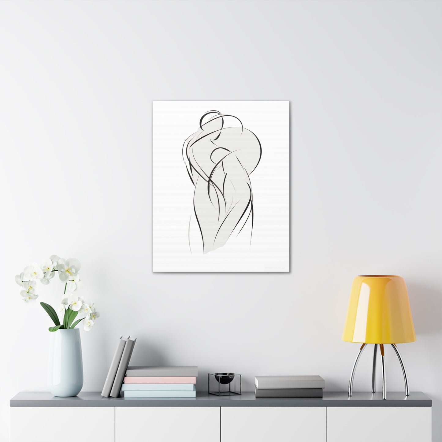 Dance of Lines - Dynamic Line Art for Romantic Home Decor