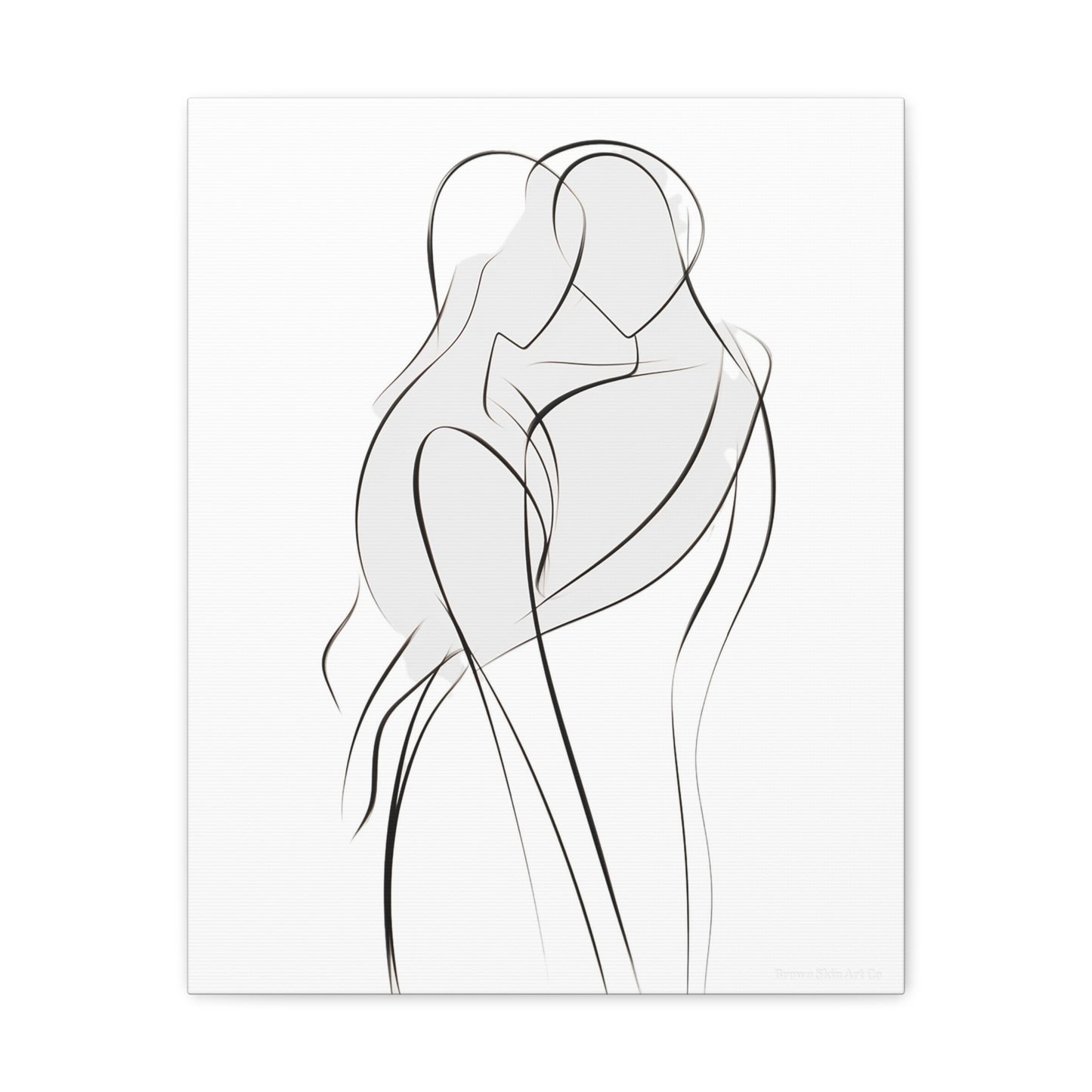 Serenade of Lines - Passionate Connection Drawing Canvas Piece