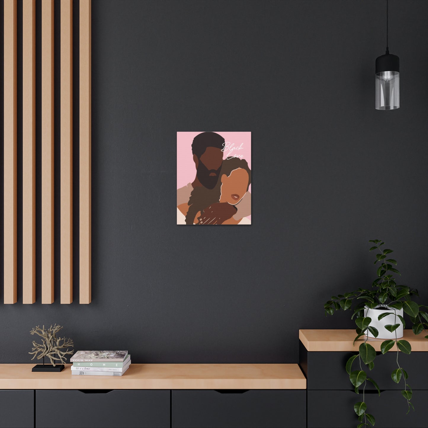 Passionate Love - Vibrant Black Love Canvas Wall Art