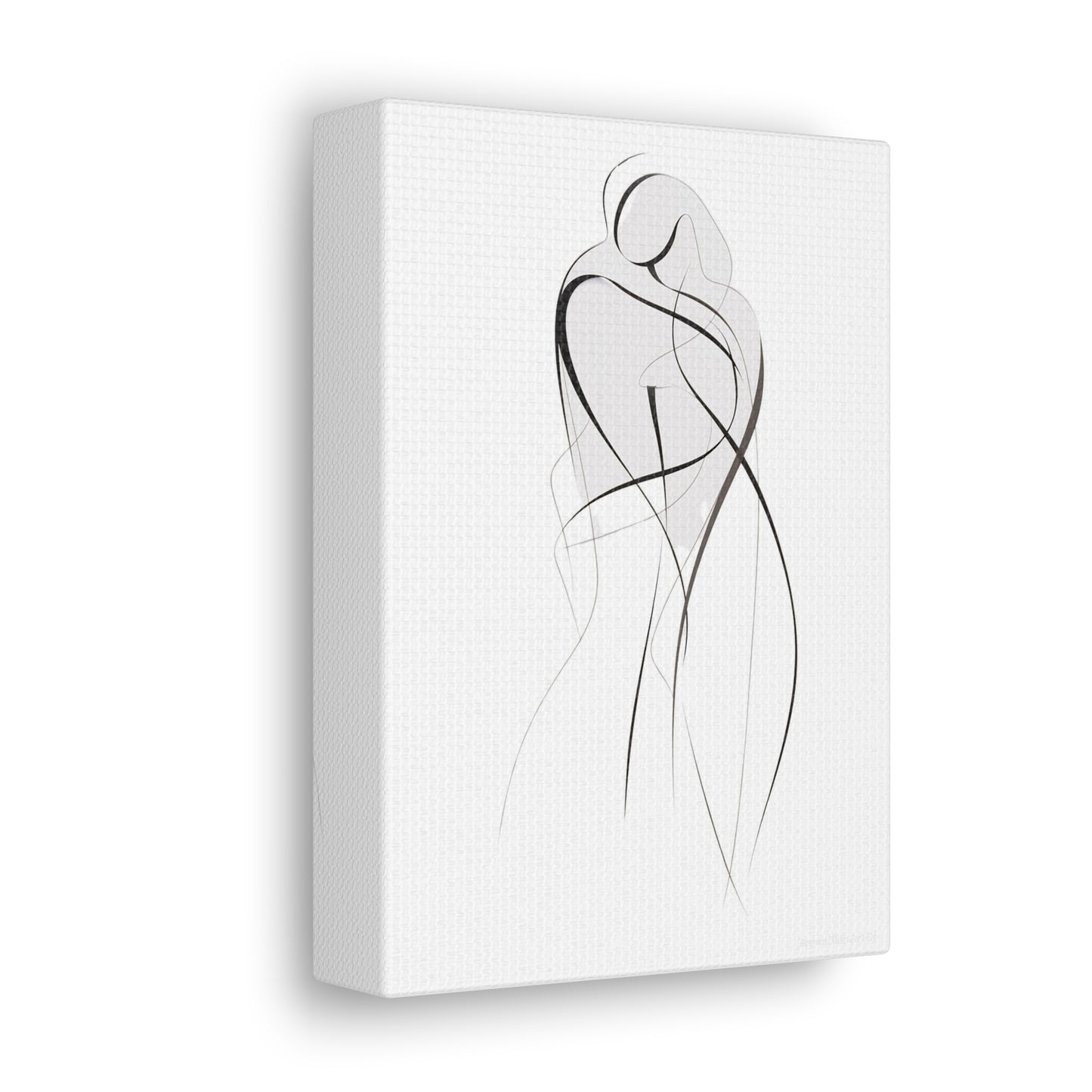 Bond of Brushstrokes - Expressive Line Art for Romantic Home Decor