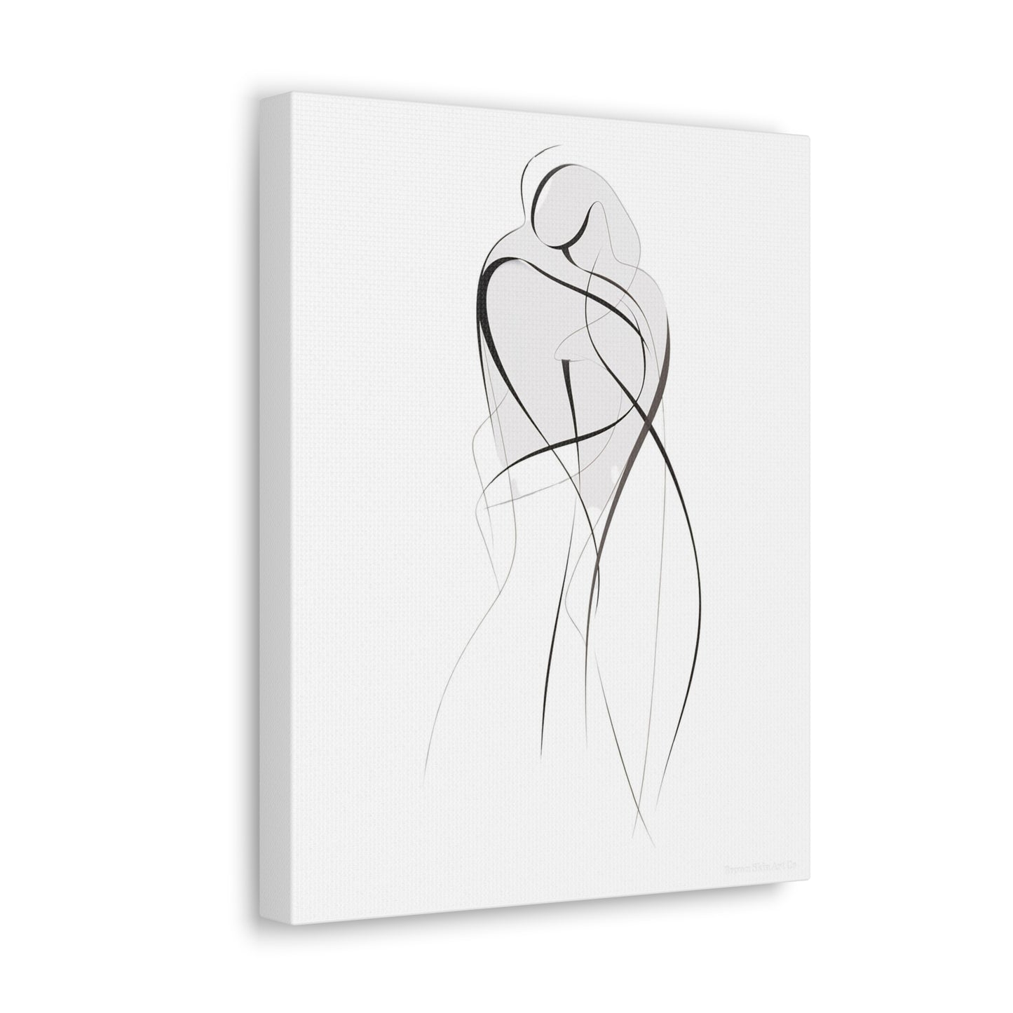 Bond of Brushstrokes - Expressive Line Art for Romantic Home Decor