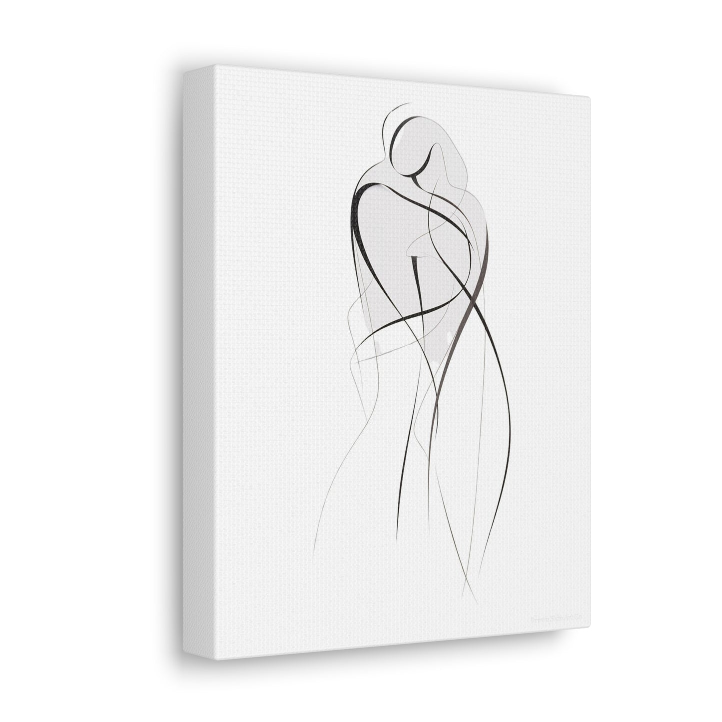 Bond of Brushstrokes - Expressive Line Art for Romantic Home Decor