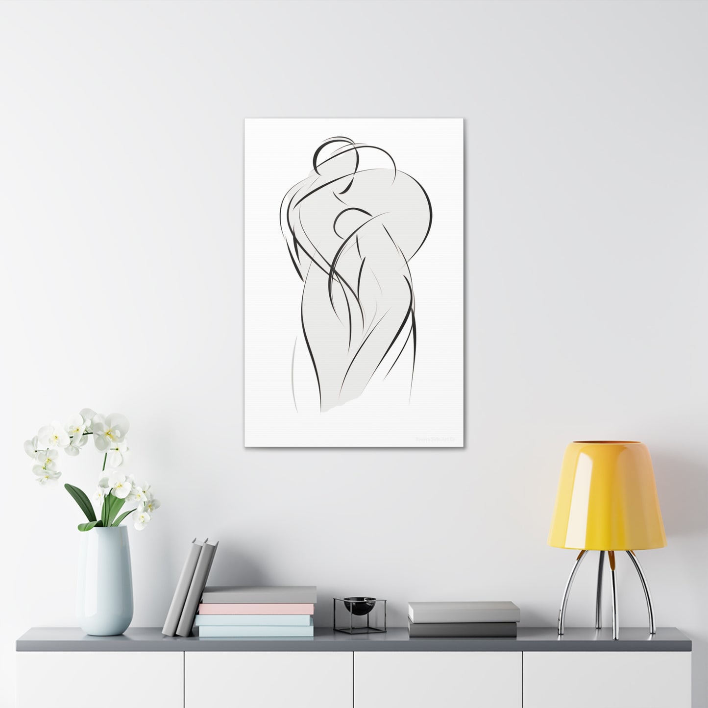 Dance of Lines - Dynamic Line Art for Romantic Home Decor